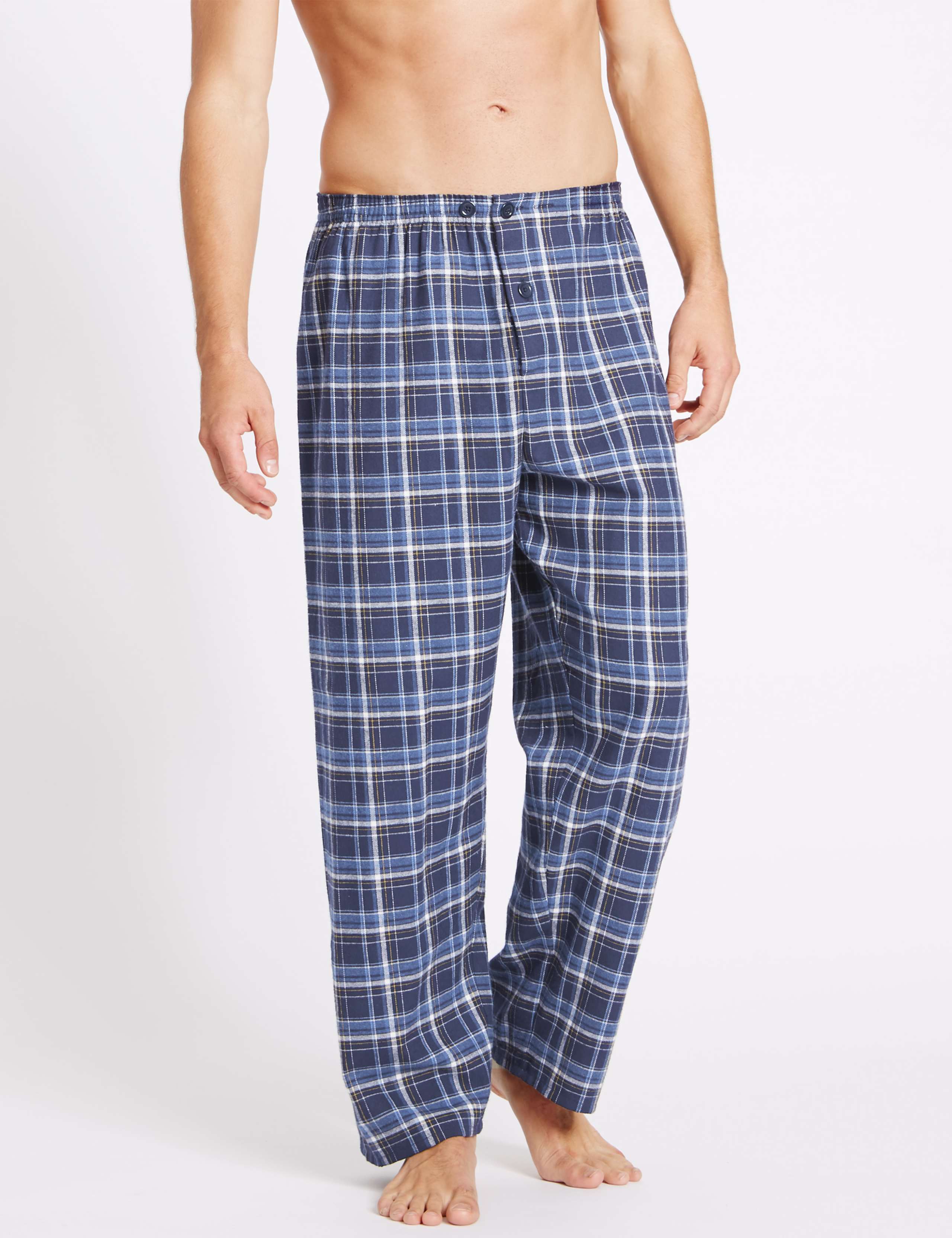 Pure Brushed Cotton Checked Pyjama Set 4 of 6