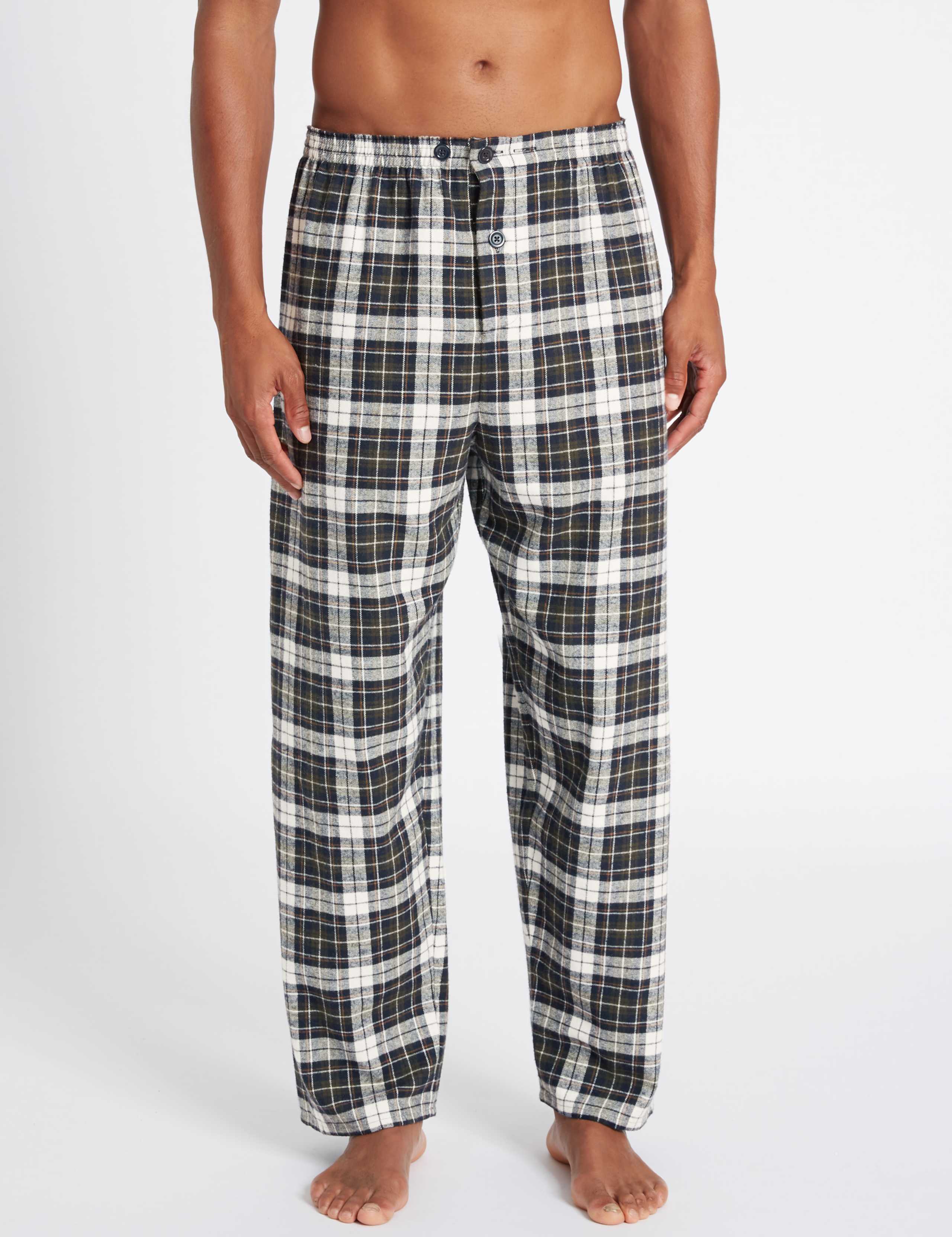 Pure Brushed Cotton Checked Pyjama Set 4 of 5