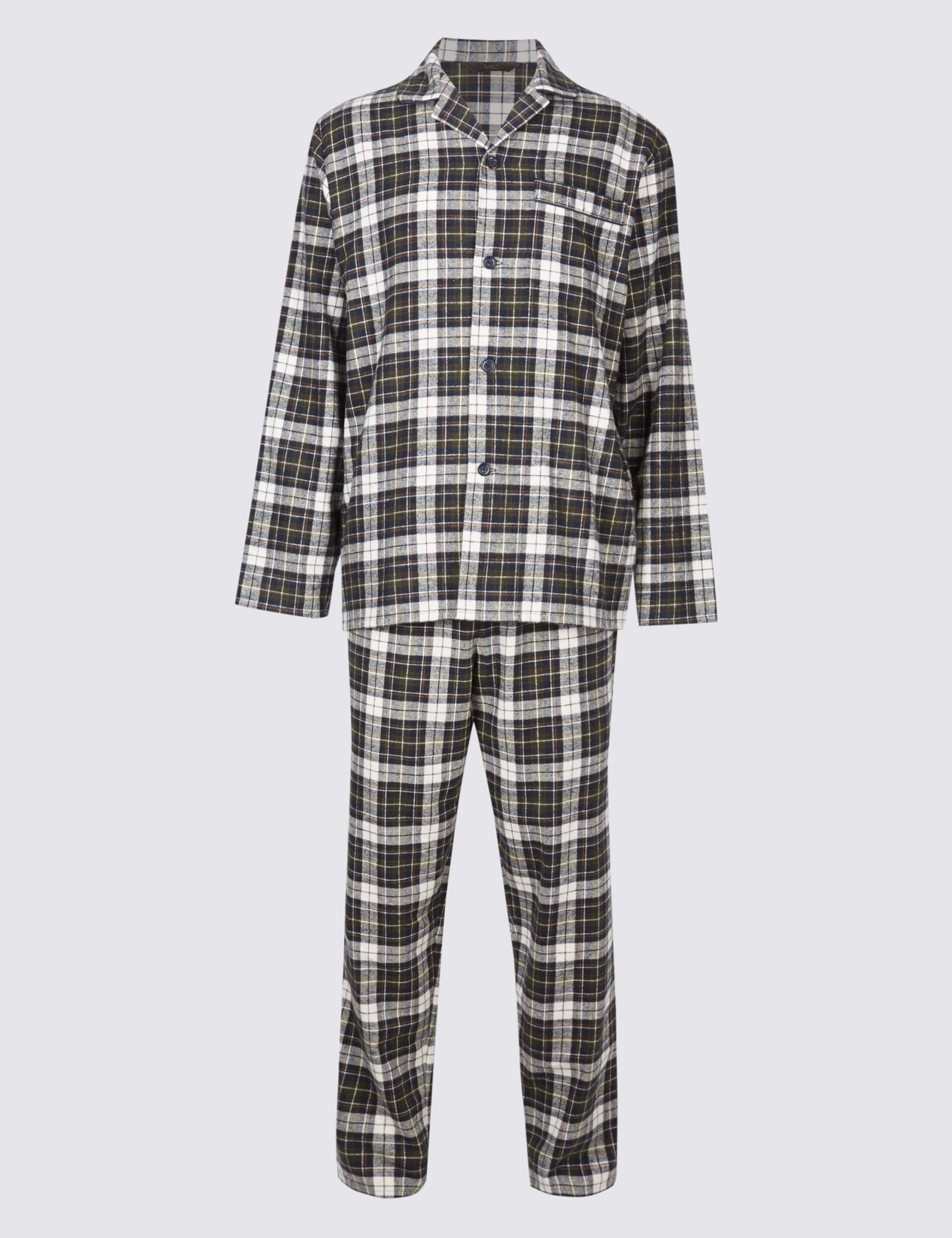 Pure Brushed Cotton Checked Pyjama Set 2 of 5
