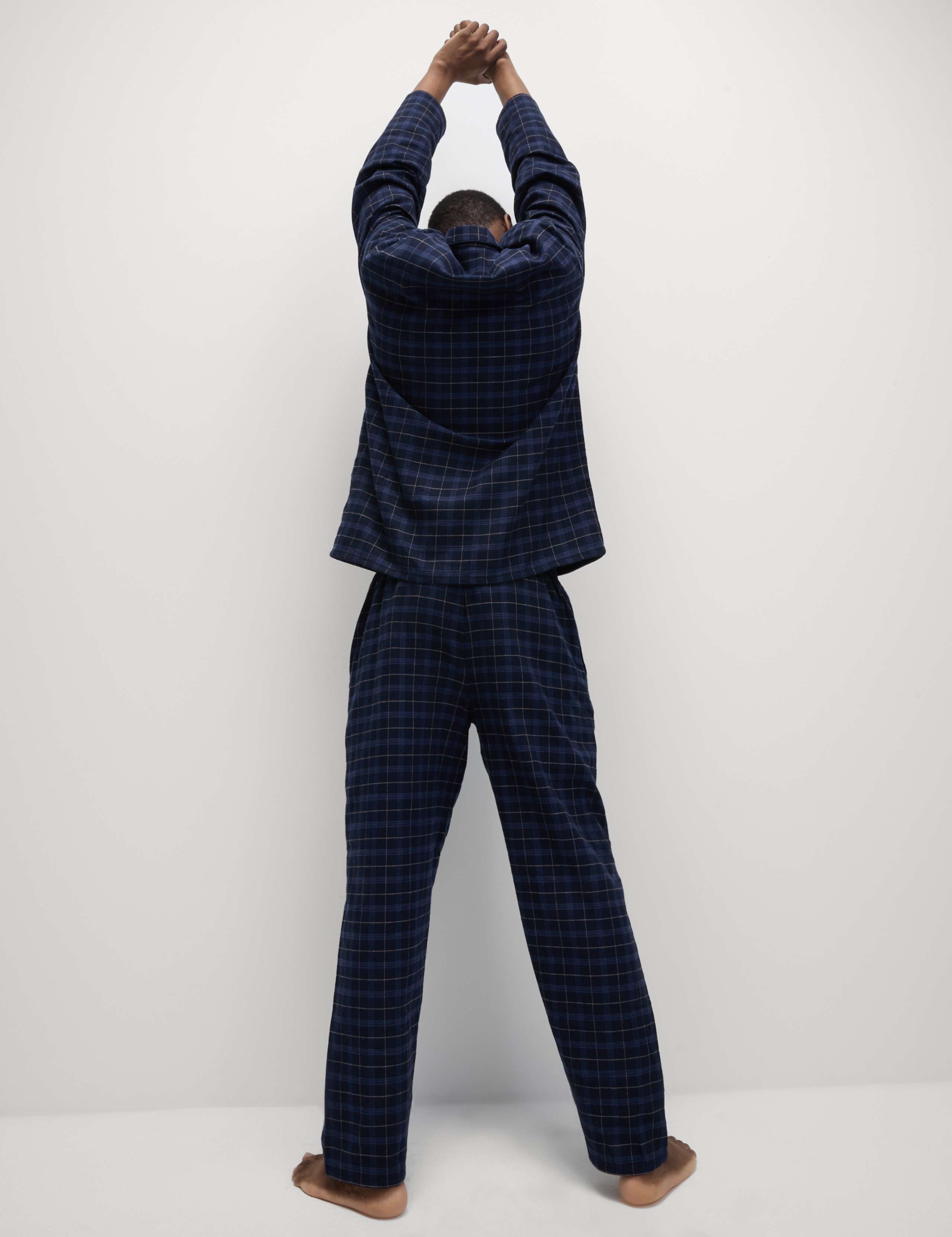 Brushed Cotton Checked Pyjama Set 1 of 6