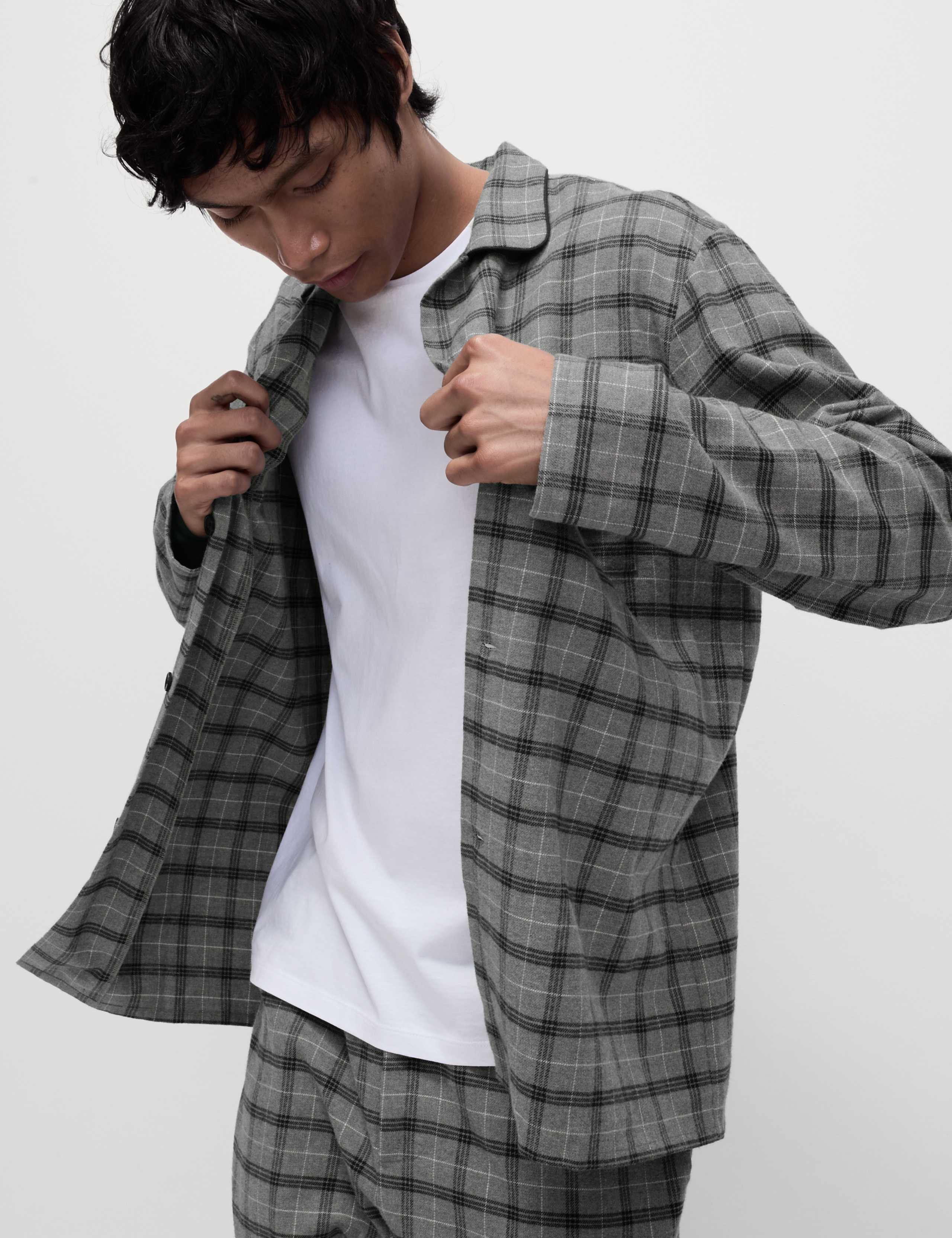 Brushed Cotton Checked Pyjama Set 4 of 7