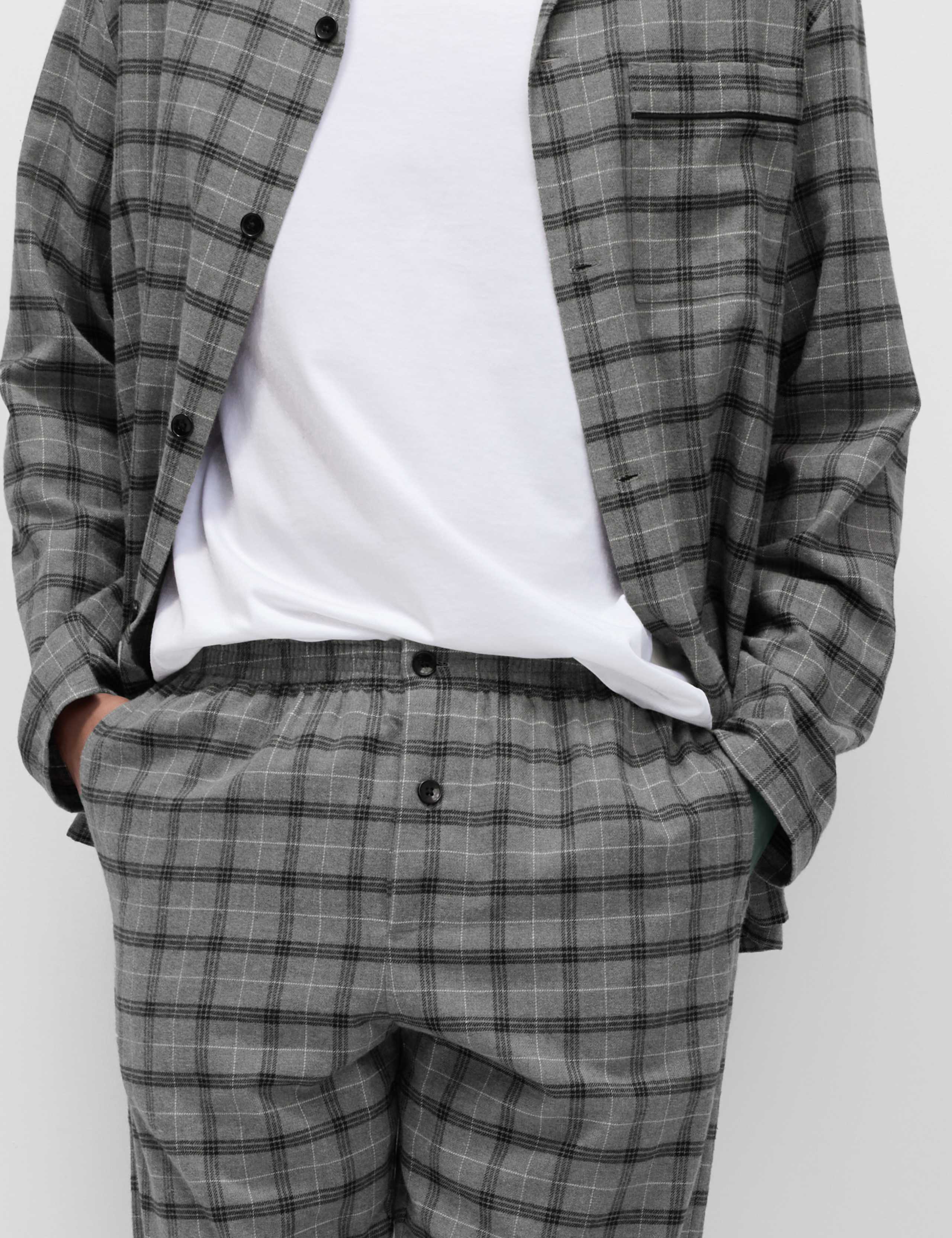 Brushed Cotton Checked Pyjama Set 5 of 7