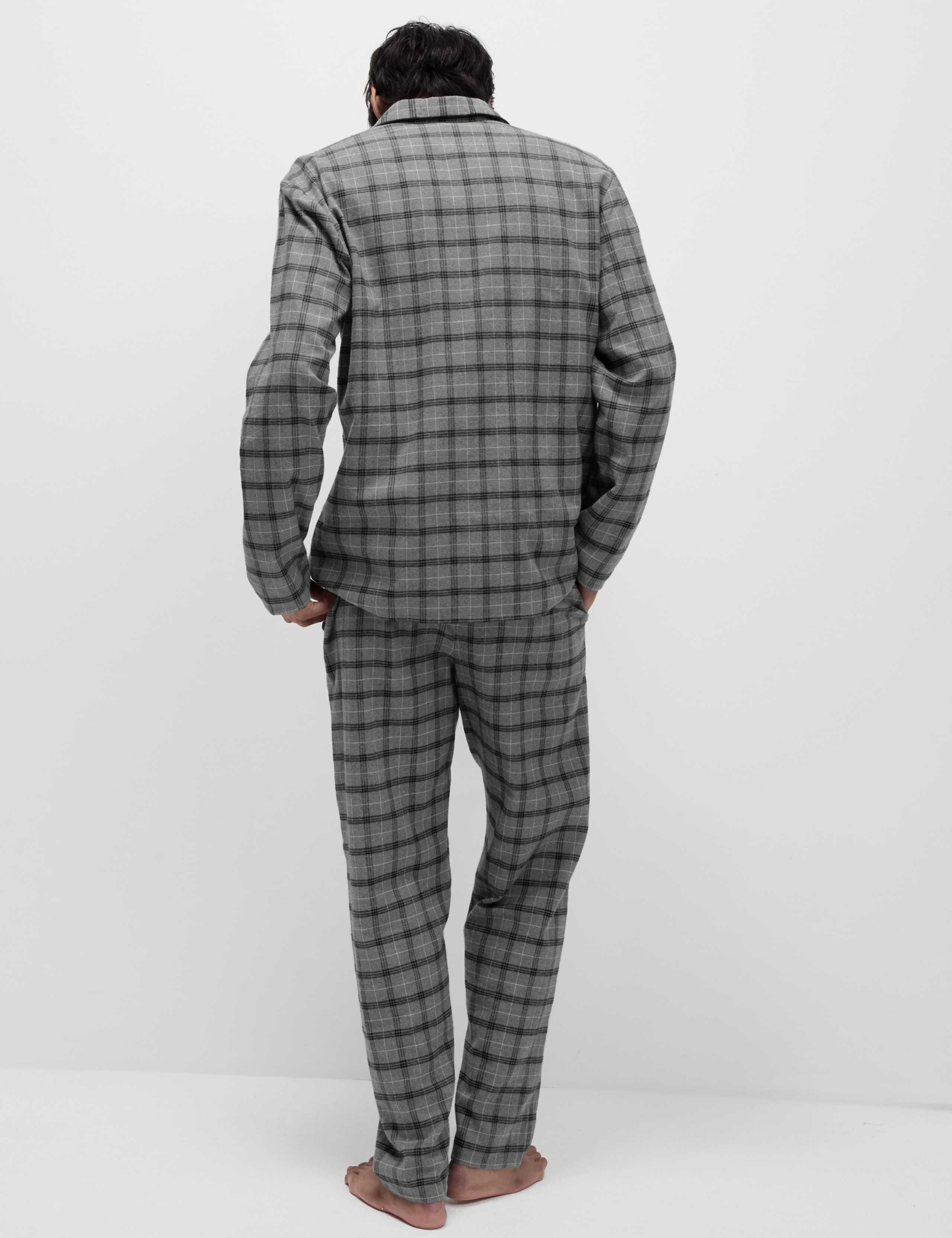 Brushed Cotton Checked Pyjama Set 6 of 7