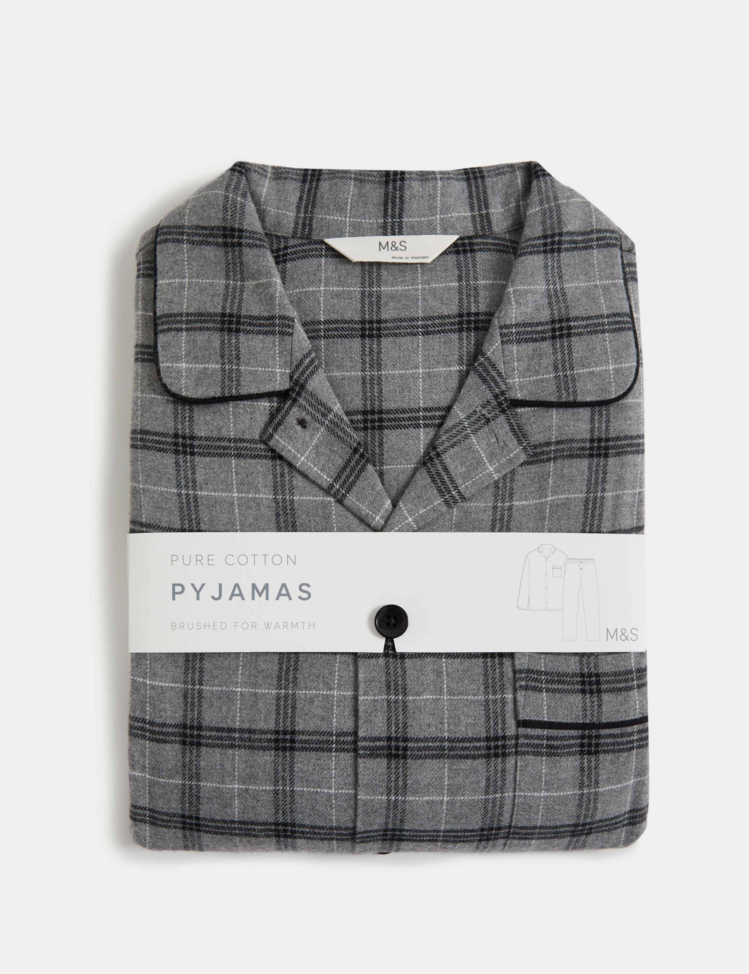 Brushed Cotton Checked Pyjama Set 7 of 7