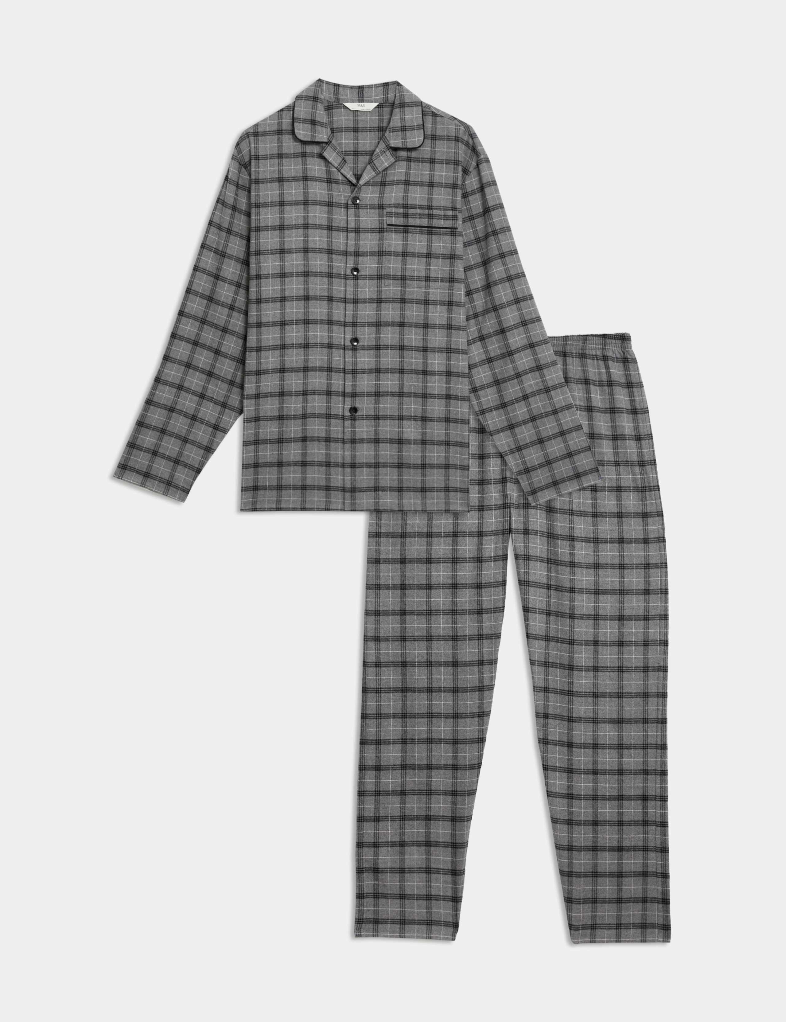 Brushed Cotton Checked Pyjama Set 2 of 7