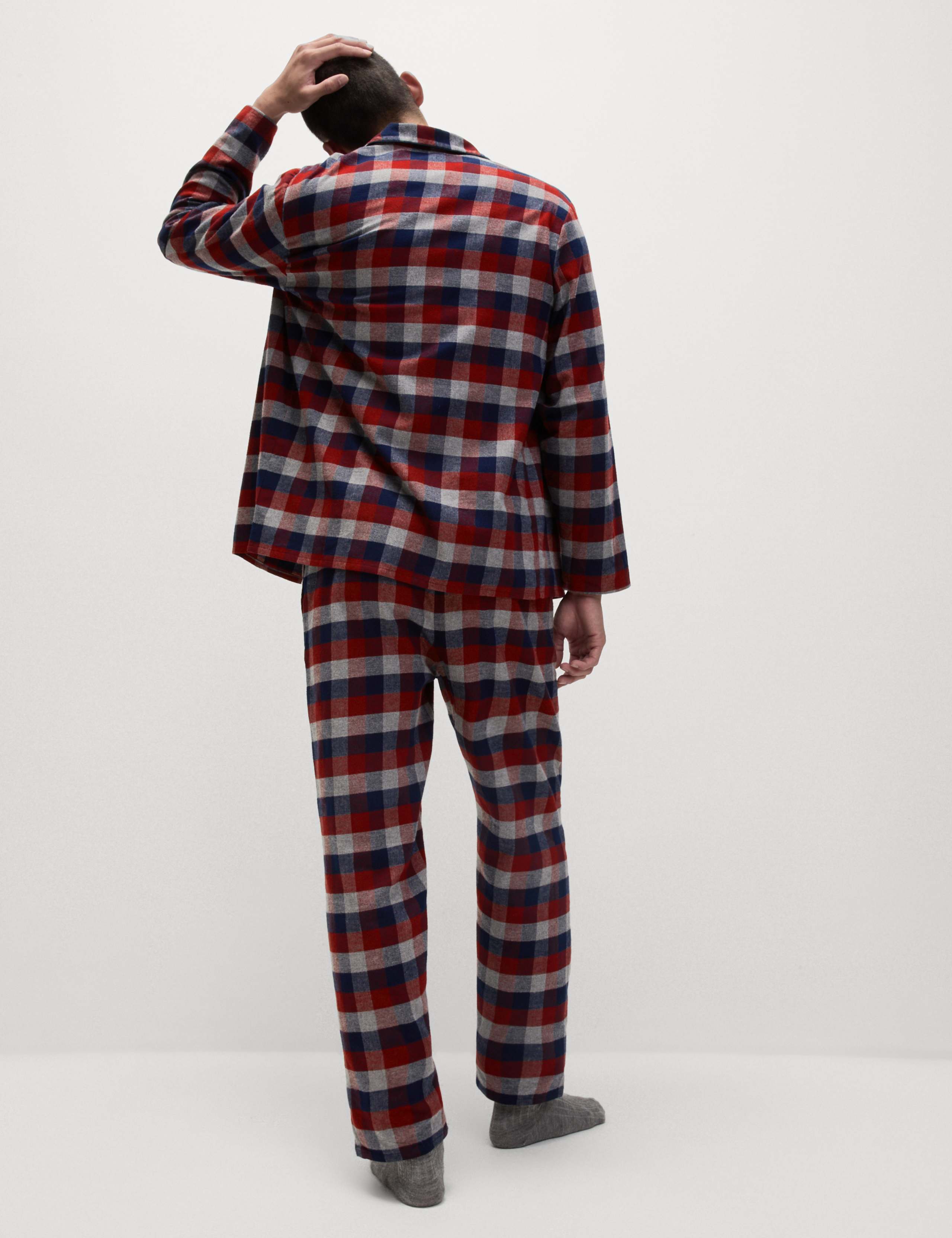 Brushed Cotton Checked Pyjama Set 1 of 8
