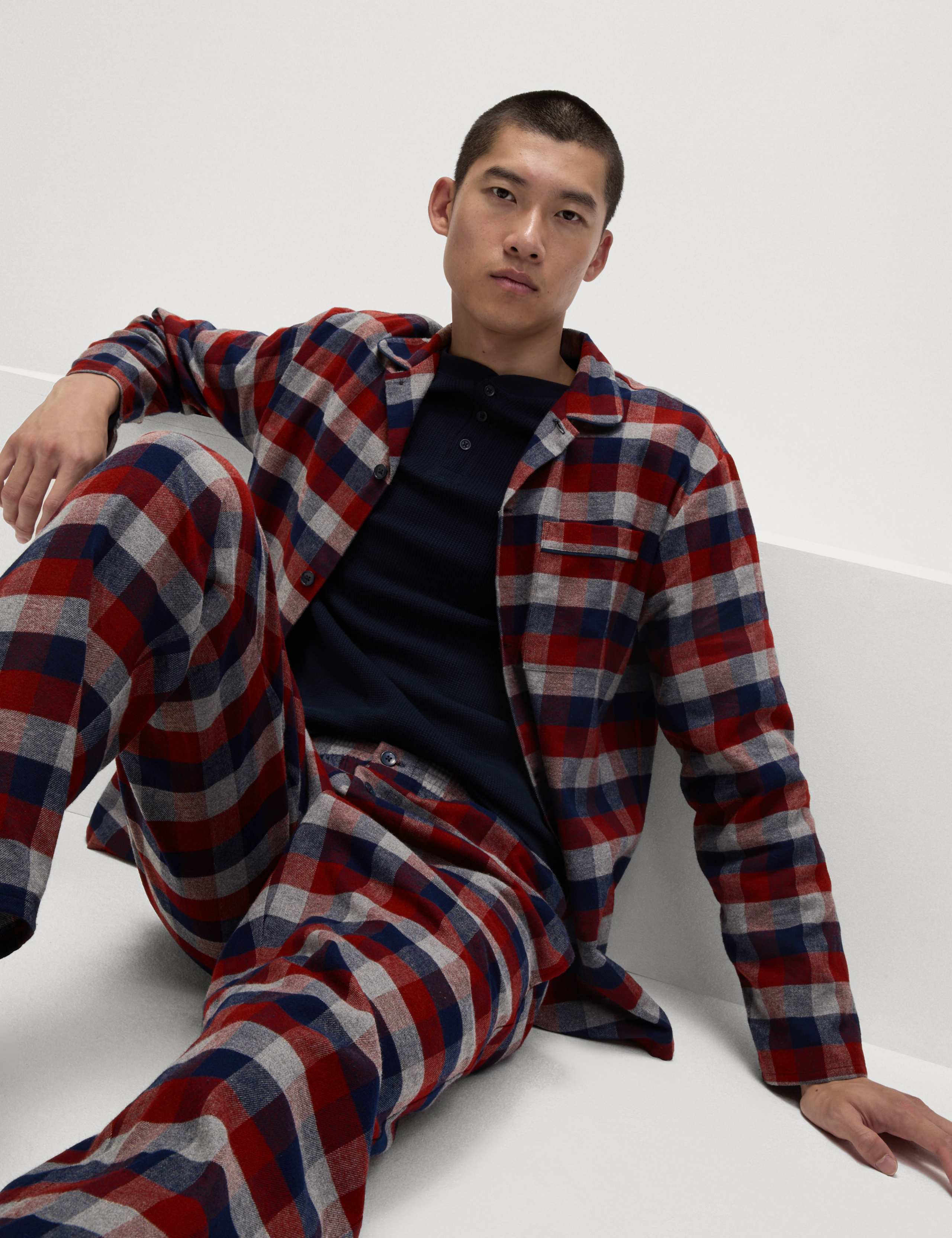 Brushed Cotton Checked Pyjama Set 4 of 8