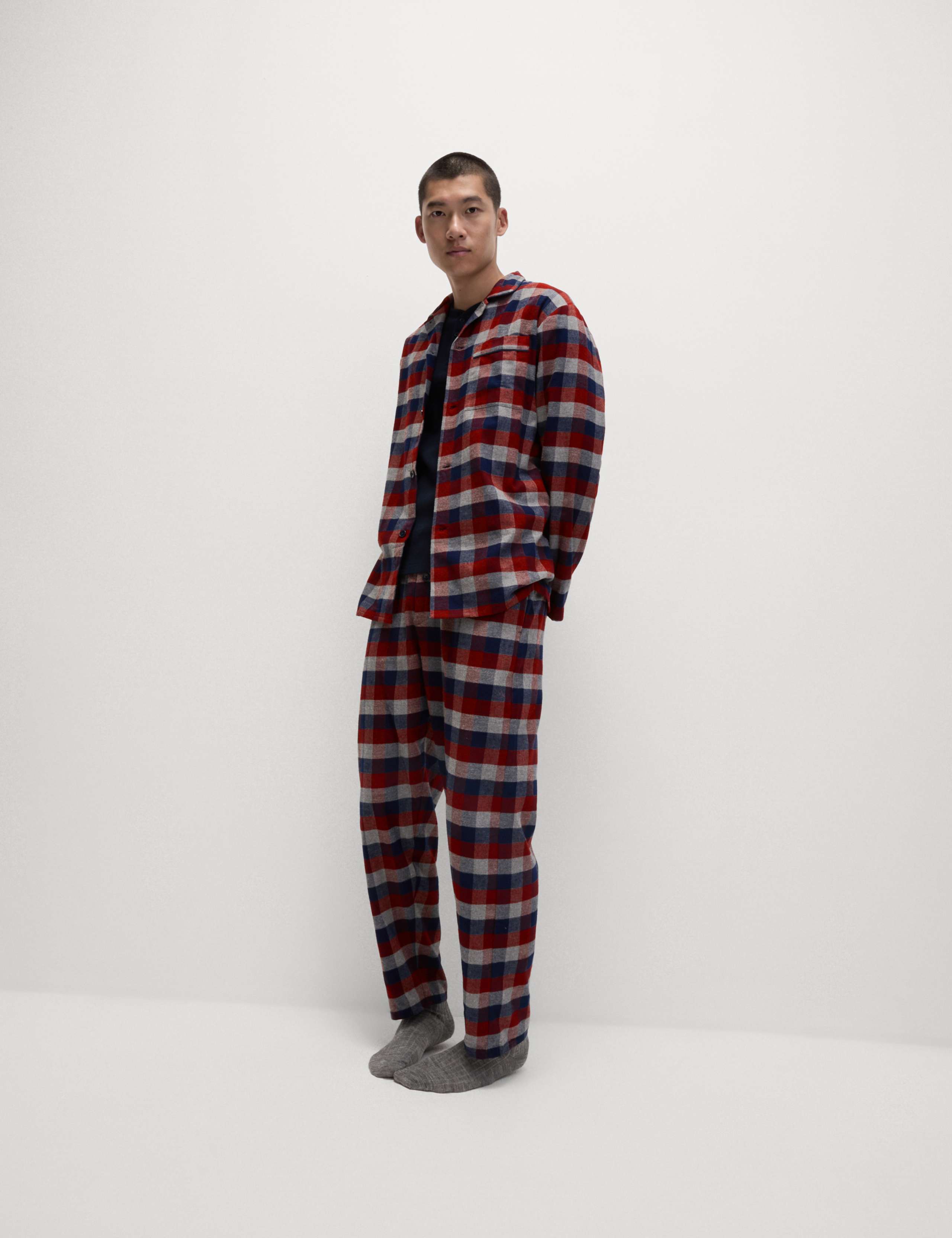 Brushed Cotton Checked Pyjama Set 5 of 8