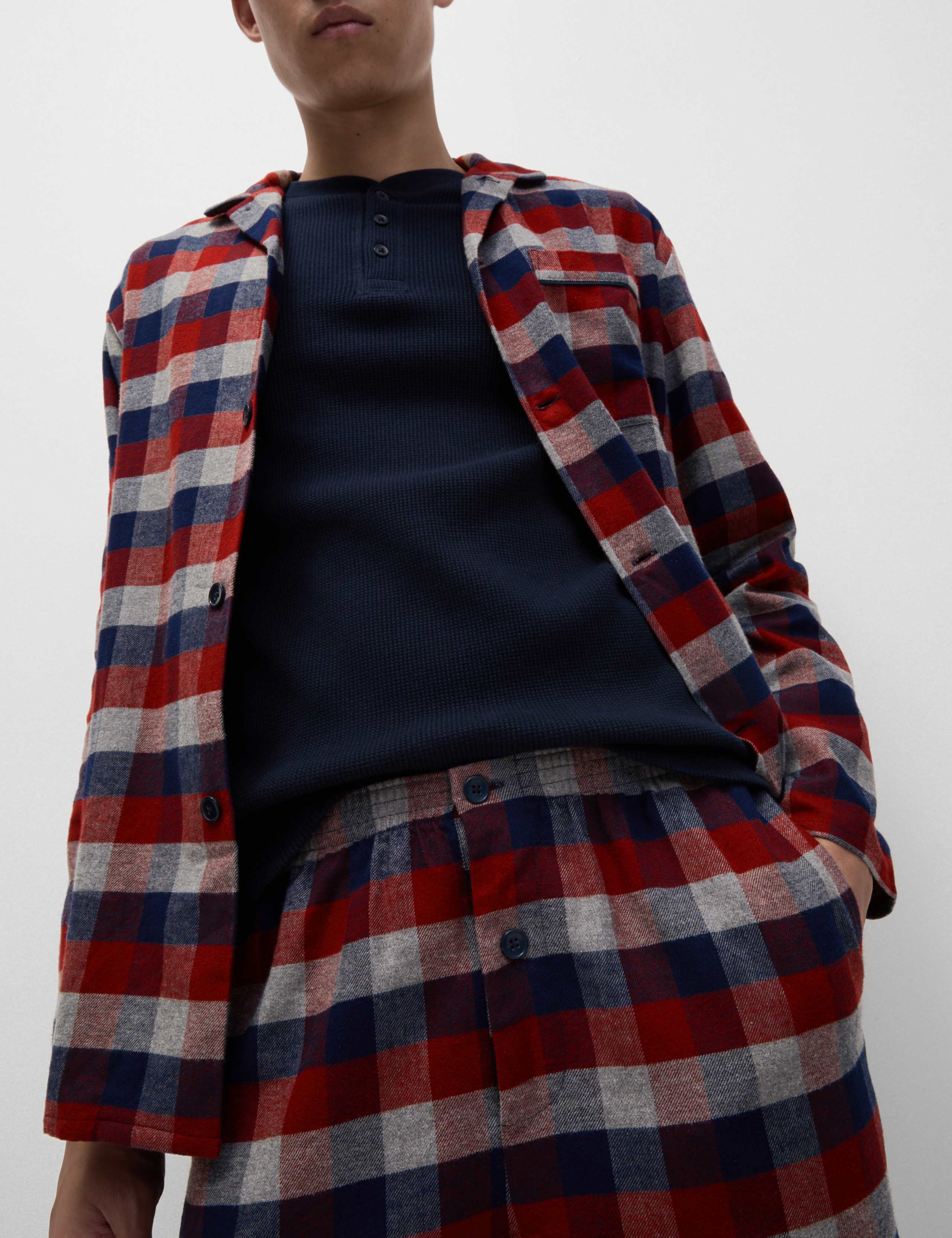 Brushed Cotton Checked Pyjama Set 6 of 8