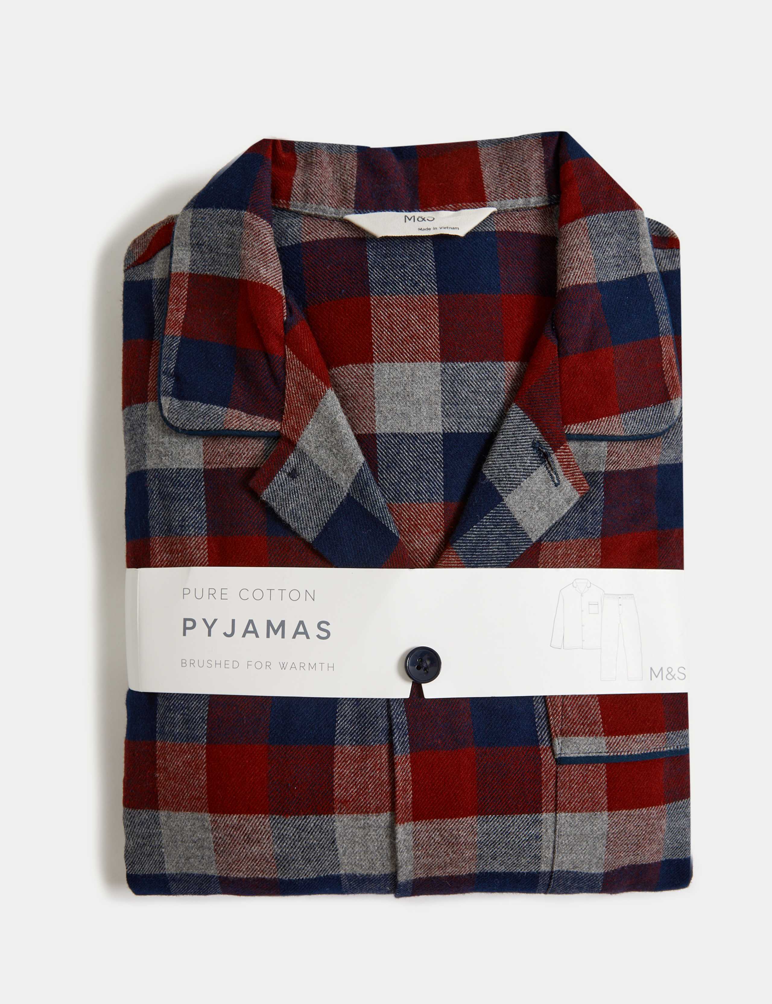 Brushed Cotton Checked Pyjama Set 8 of 8