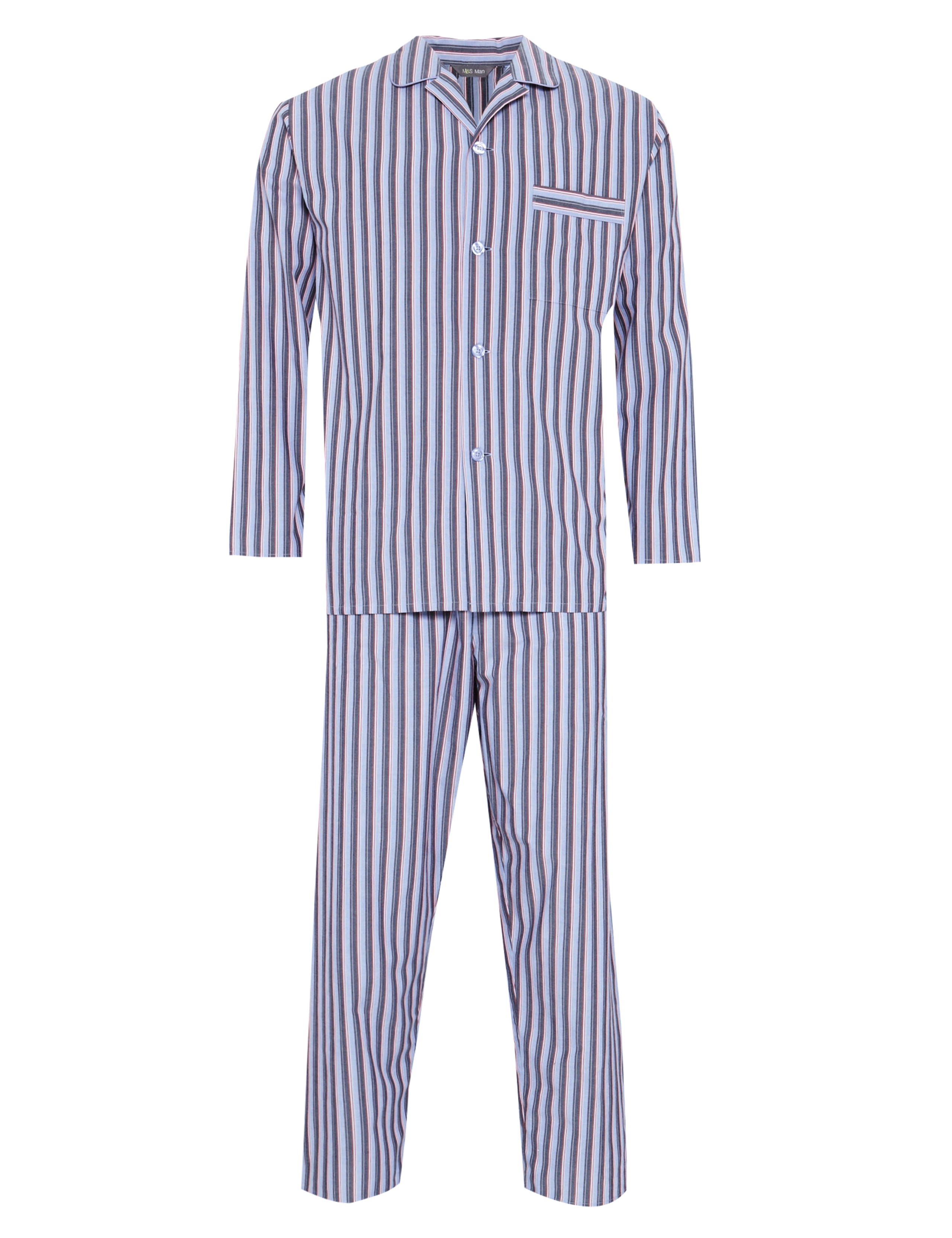 Pure Cotton Textured Striped Pyjamas 2 of 5