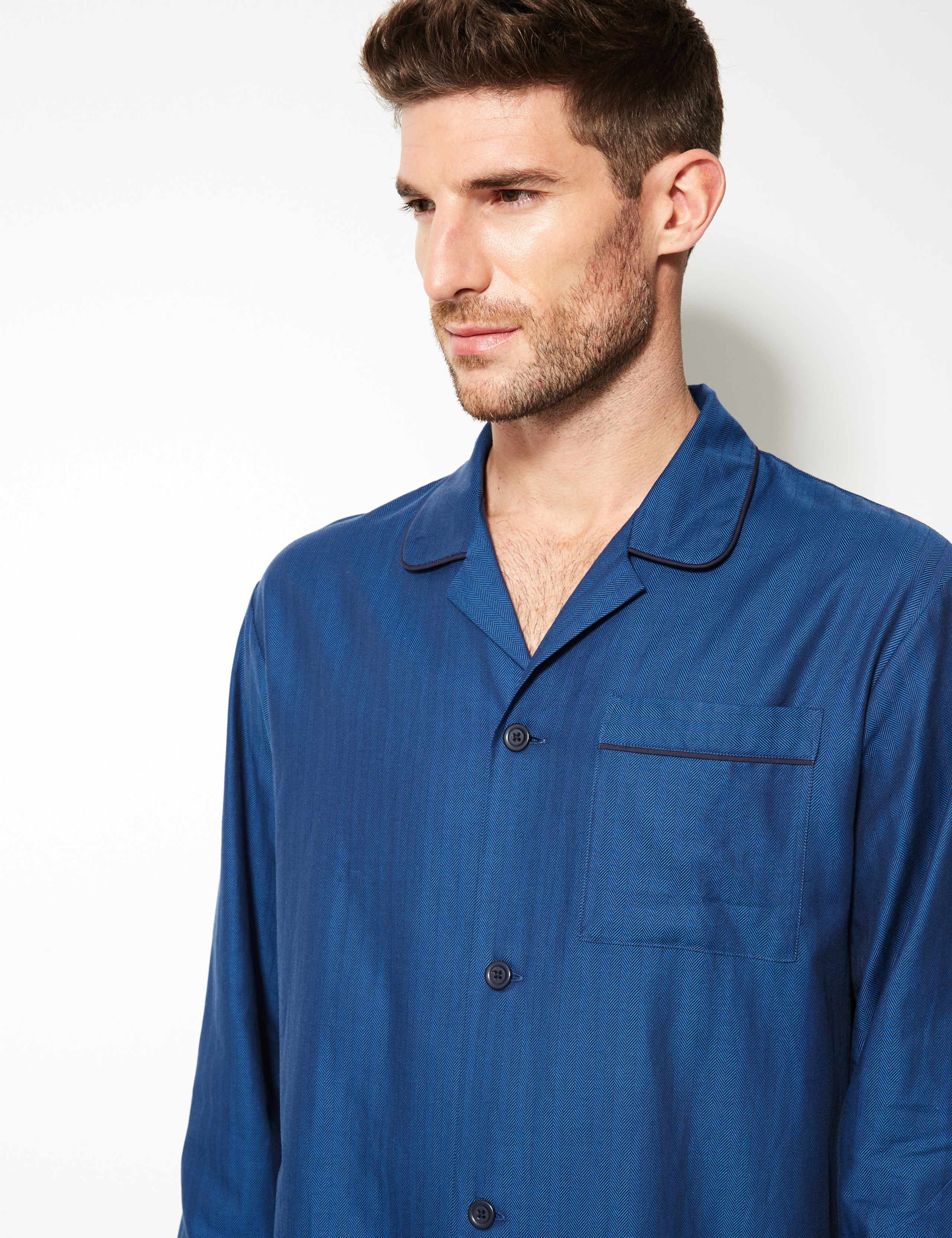 Pure Cotton Herringbone Nightshirt 3 of 4
