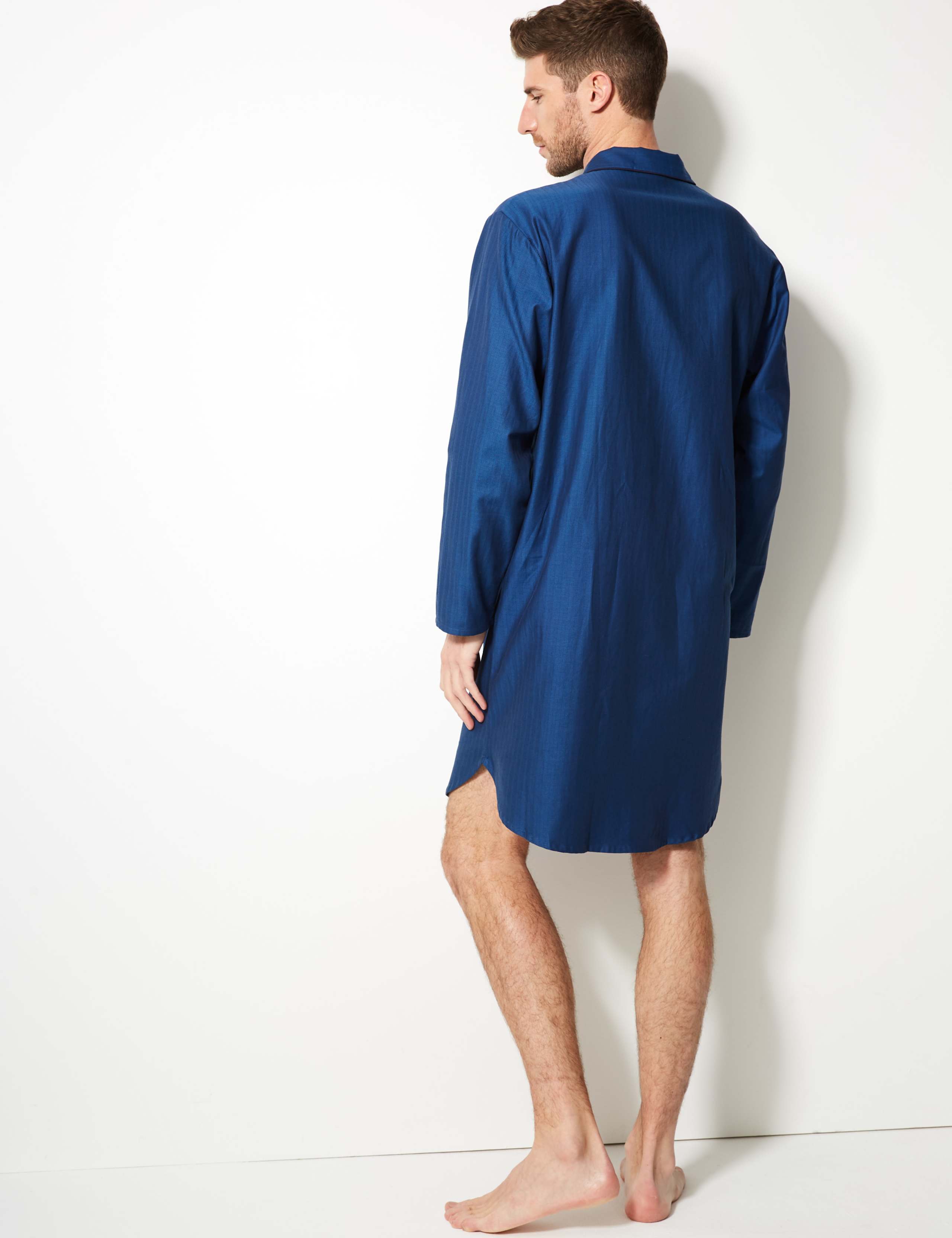 Pure Cotton Herringbone Nightshirt 4 of 4