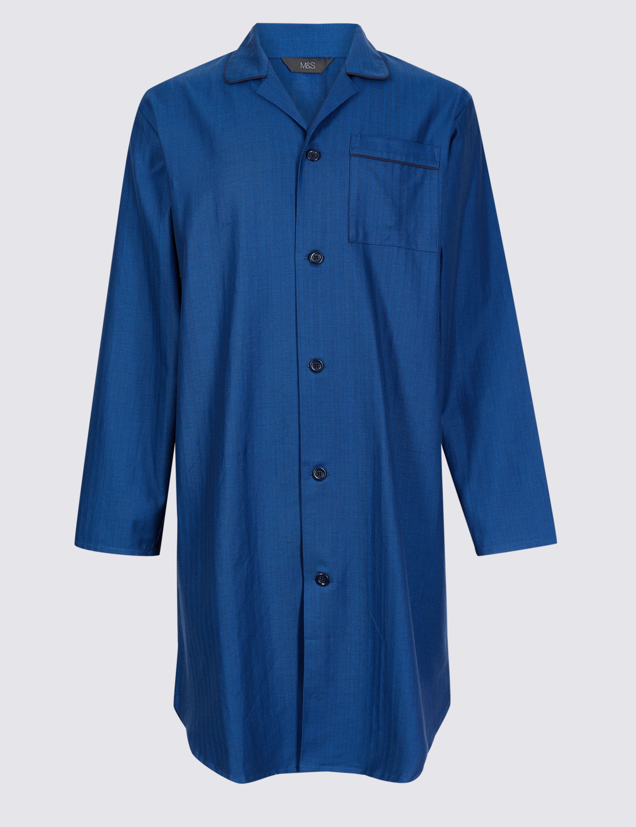 Pure Cotton Herringbone Nightshirt 2 of 4