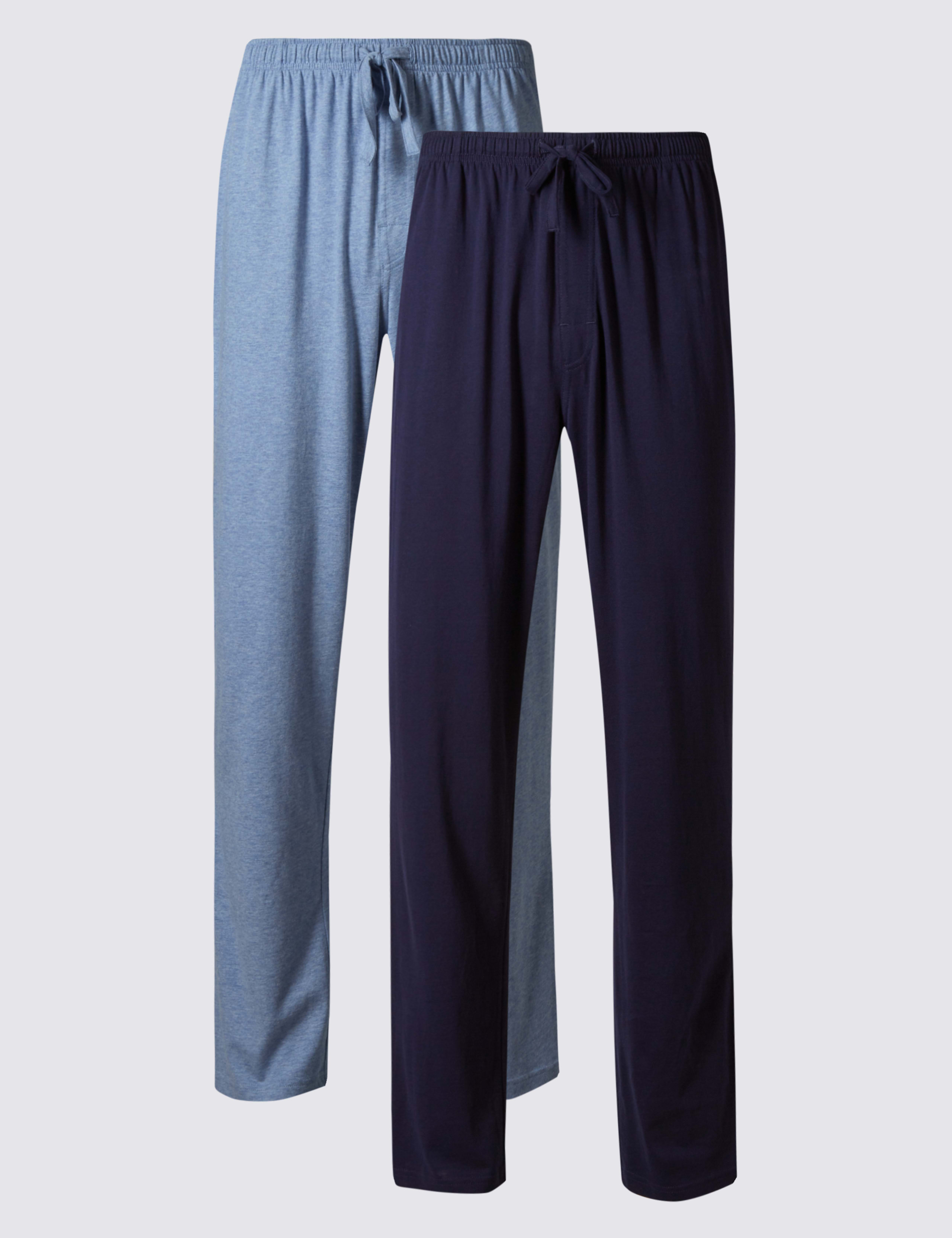 2pk Pure Cotton Jersey Pyjama Bottoms 2 of 5