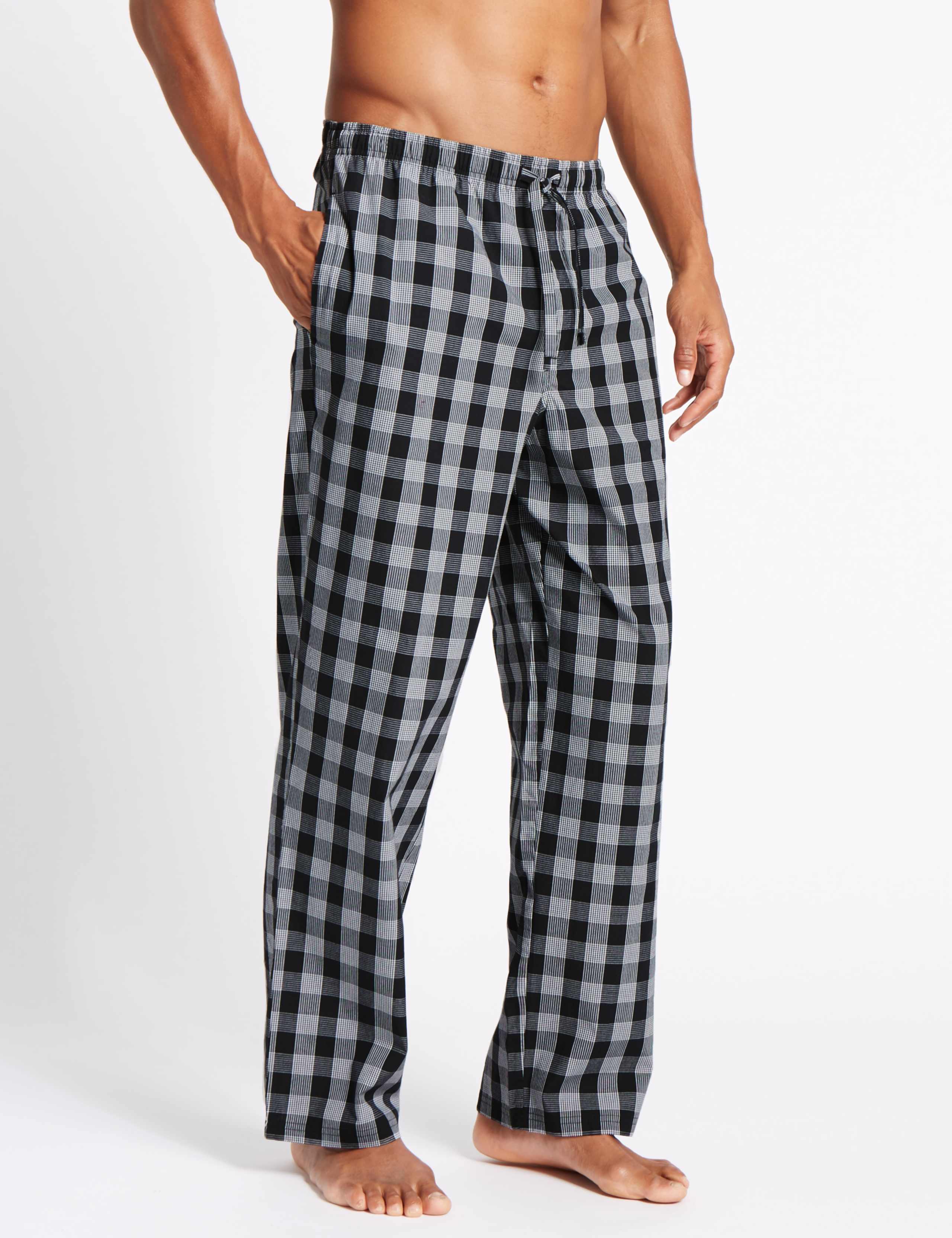 2 Pack Checked Pyjama Bottoms 1 of 6