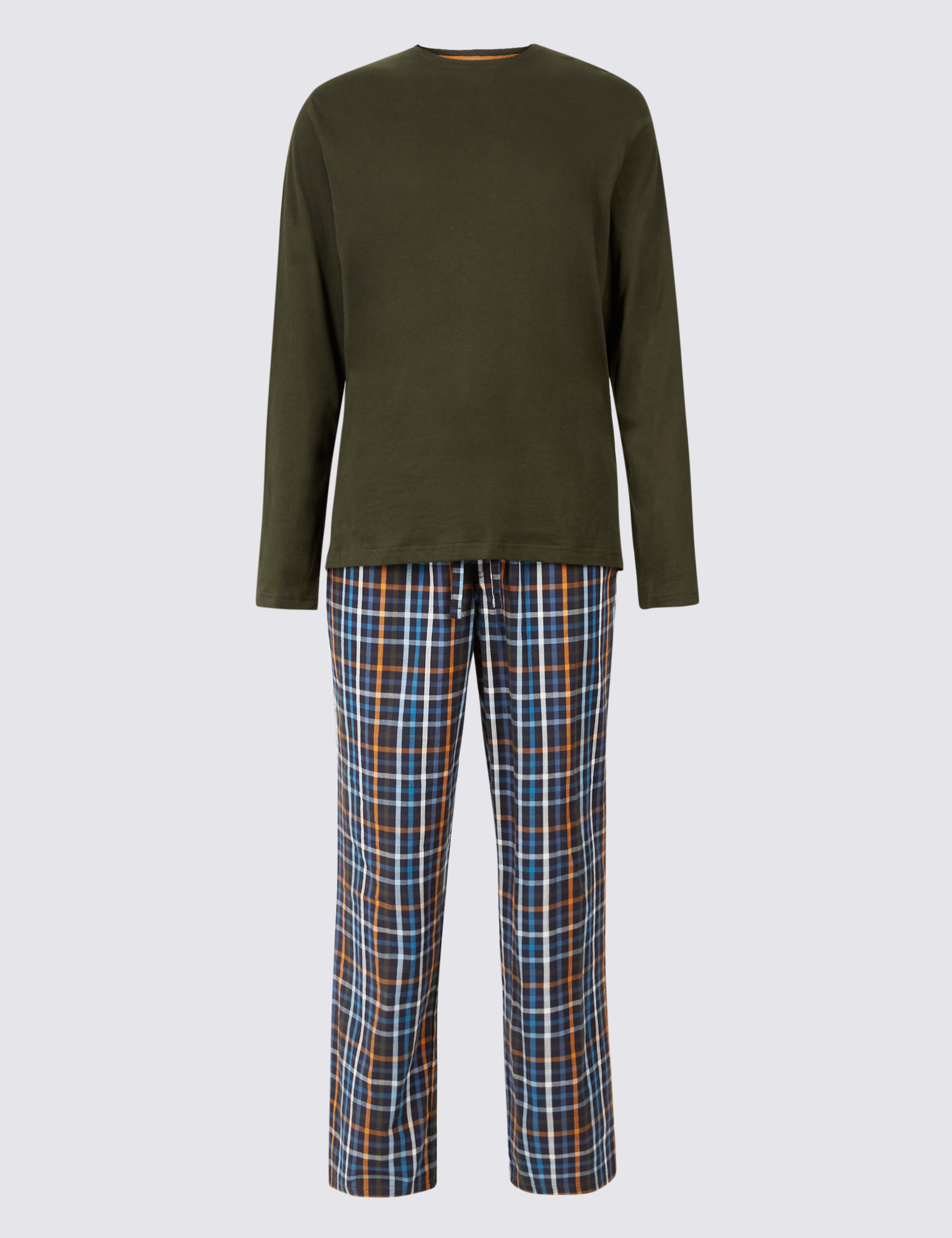 Pure Cotton Checked Pyjama Set 2 of 5