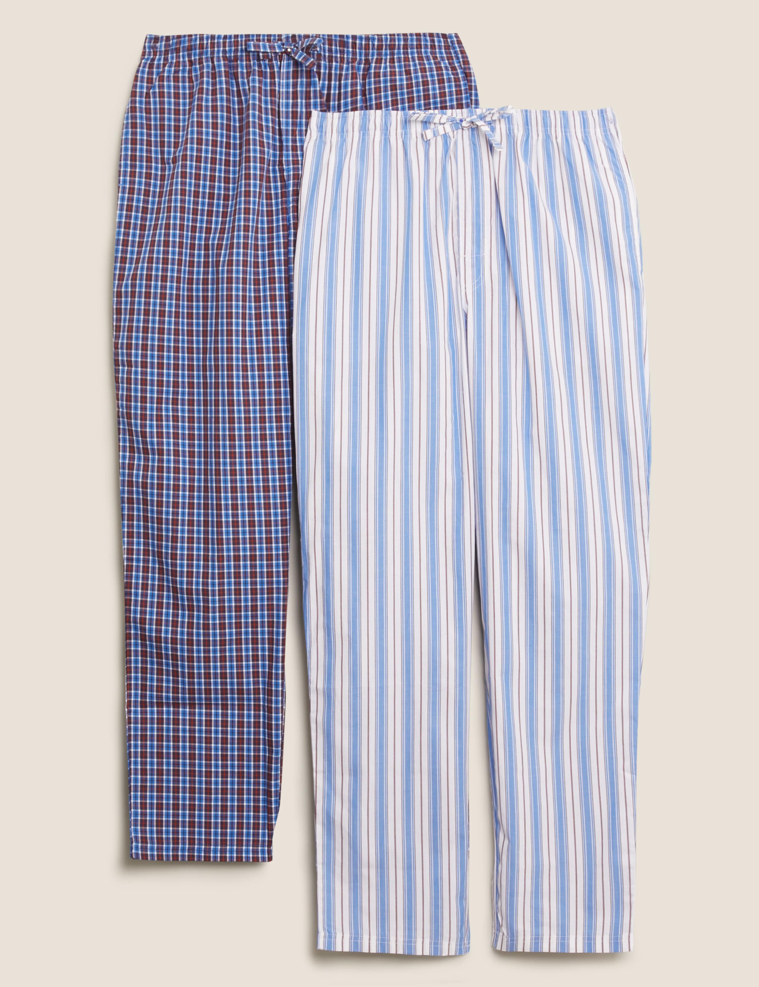 2 Pack Pure Cotton Pyjama Bottoms 1 of 4