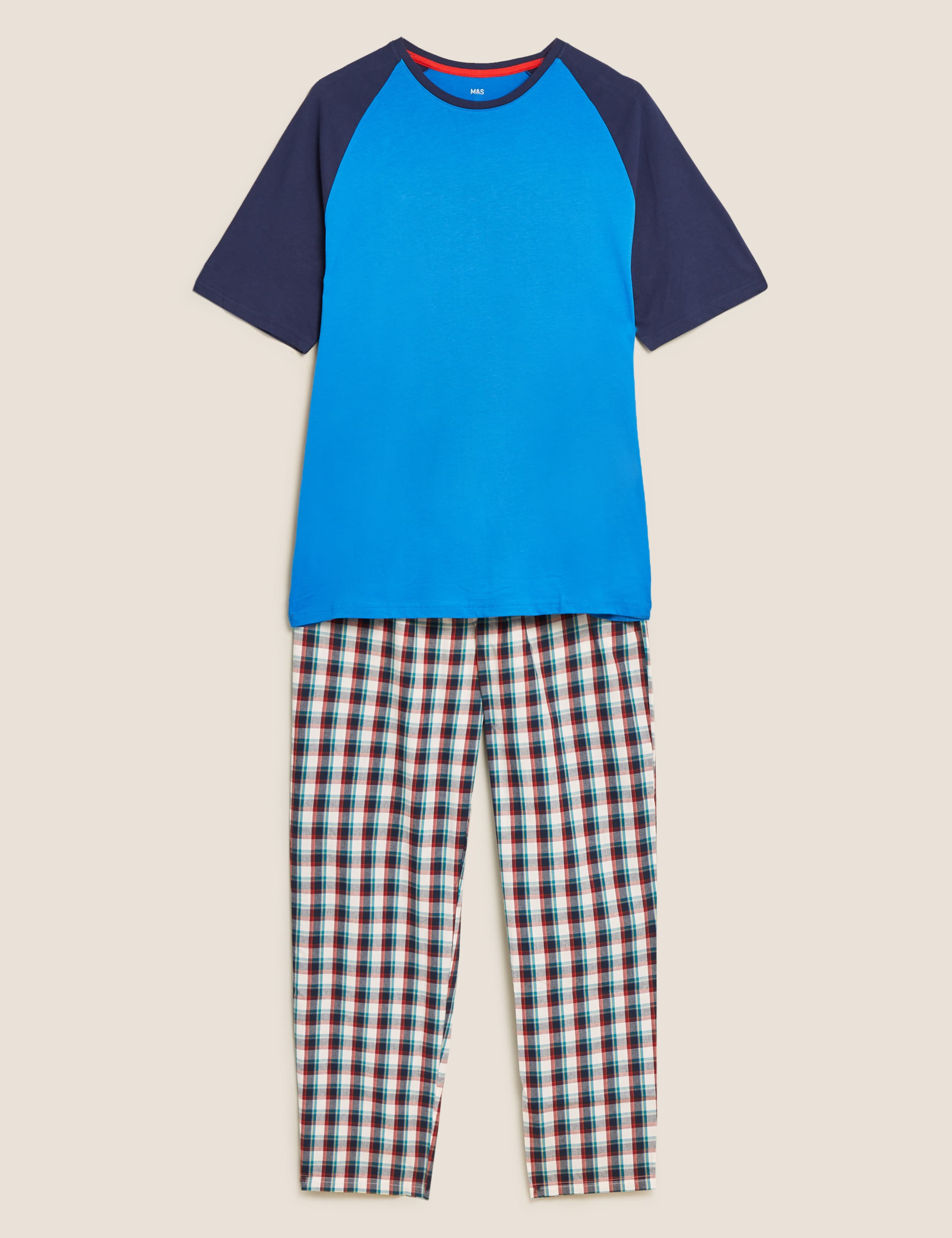 Pure Cotton Checked Pyjama Set 2 of 4