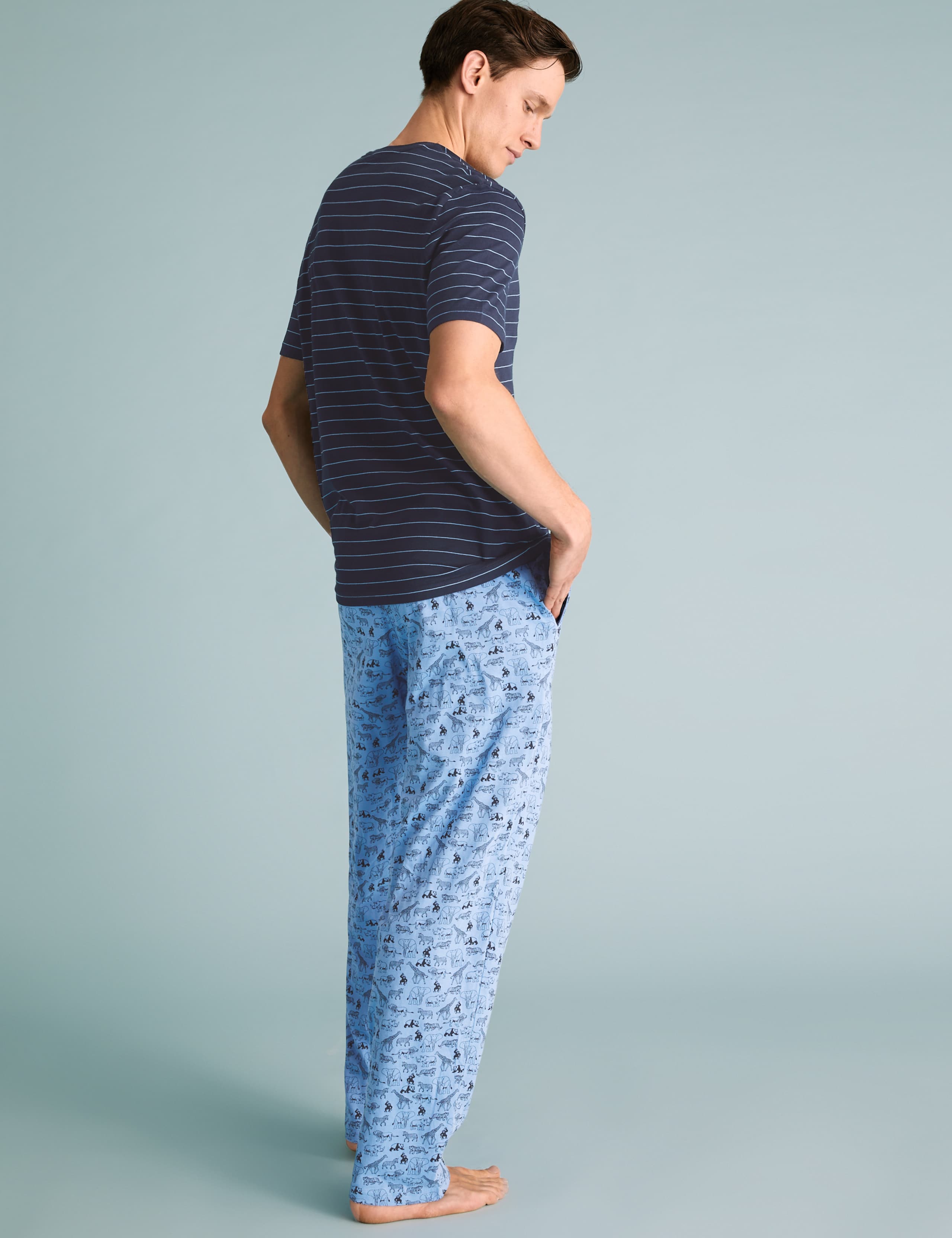 Pure Cotton Animal Print Pyjama Set 4 of 6