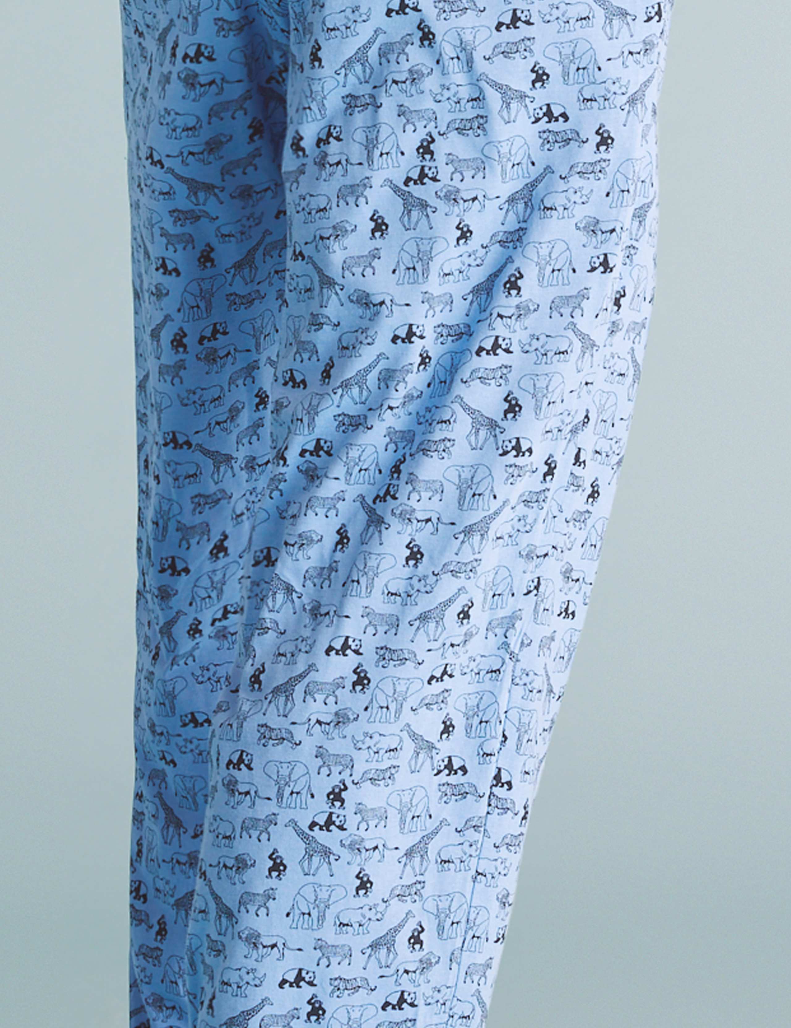 Pure Cotton Animal Print Pyjama Set 6 of 6