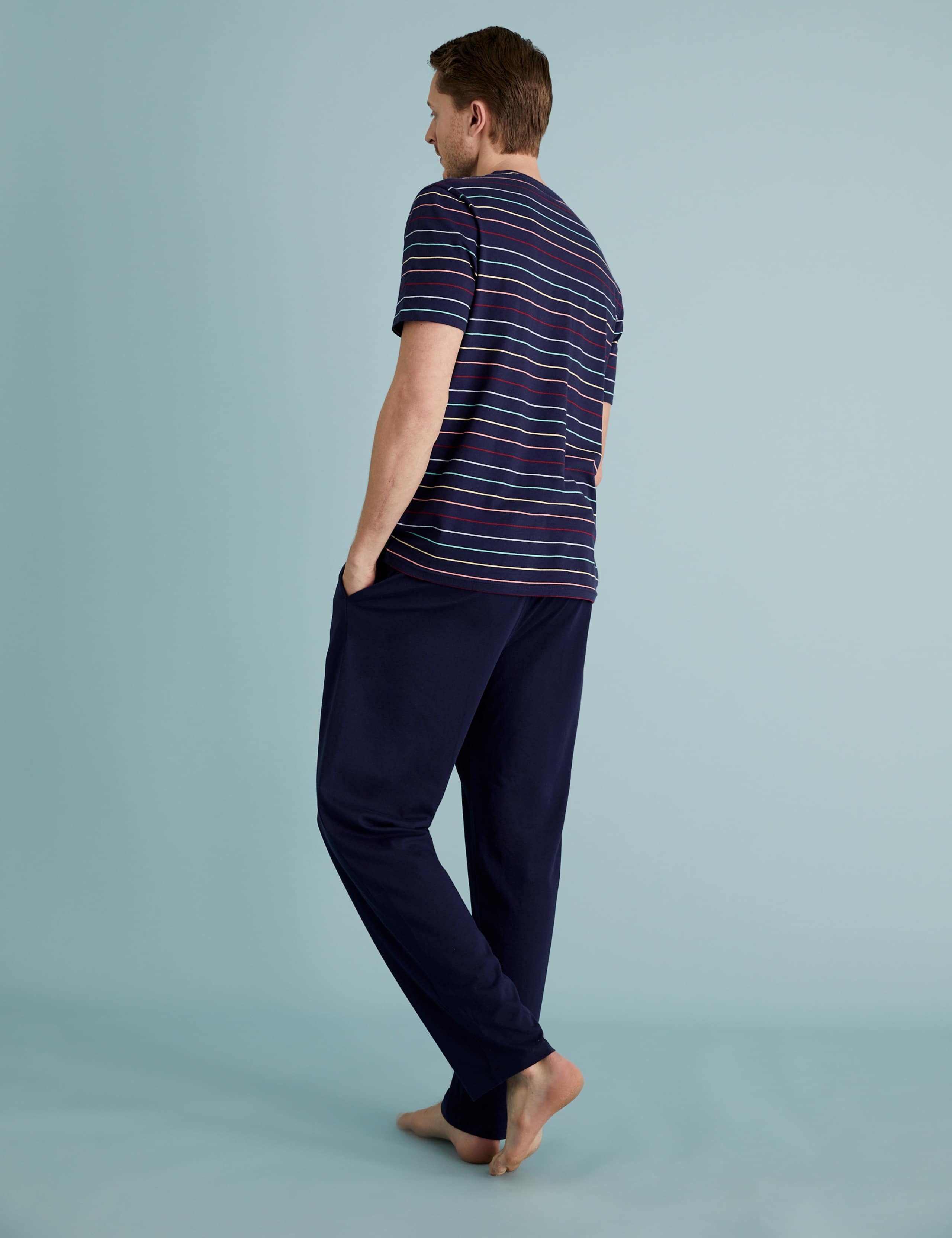 Pure Cotton Striped Pyjama Set 4 of 6