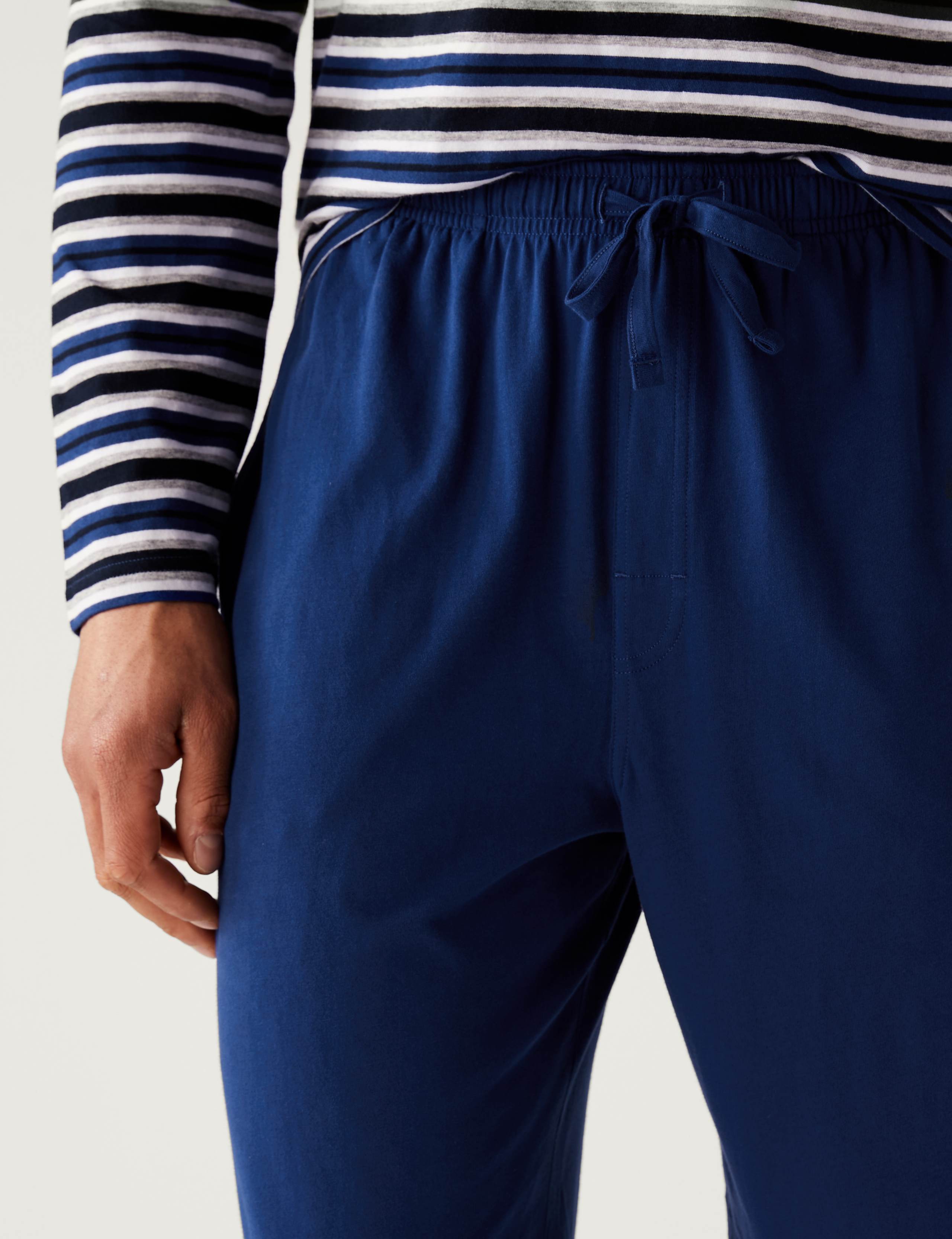 Pure Cotton Striped Pyjama Set 3 of 5