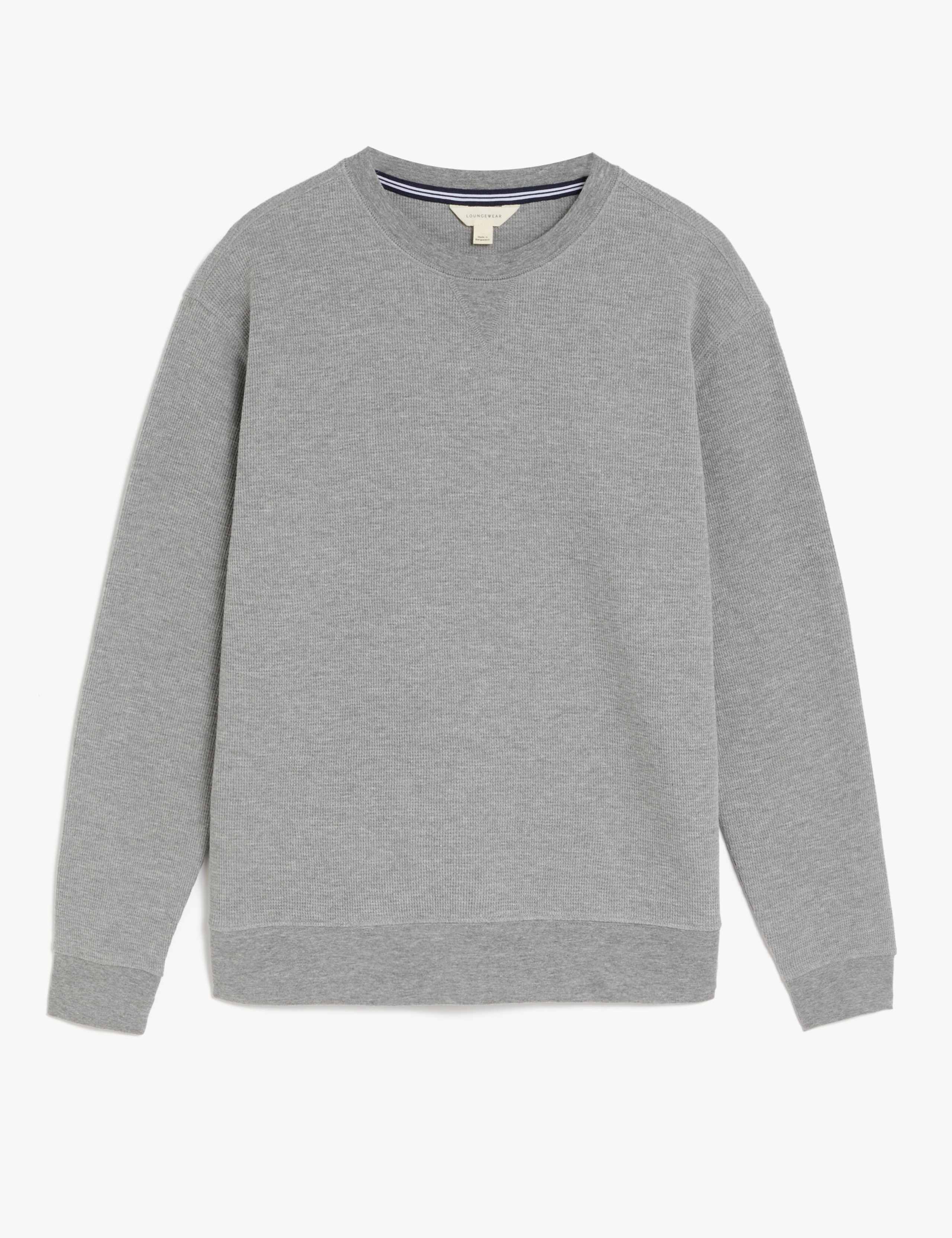 Cotton Supersoft Waffle Loungewear Sweatshirt 1 of 1