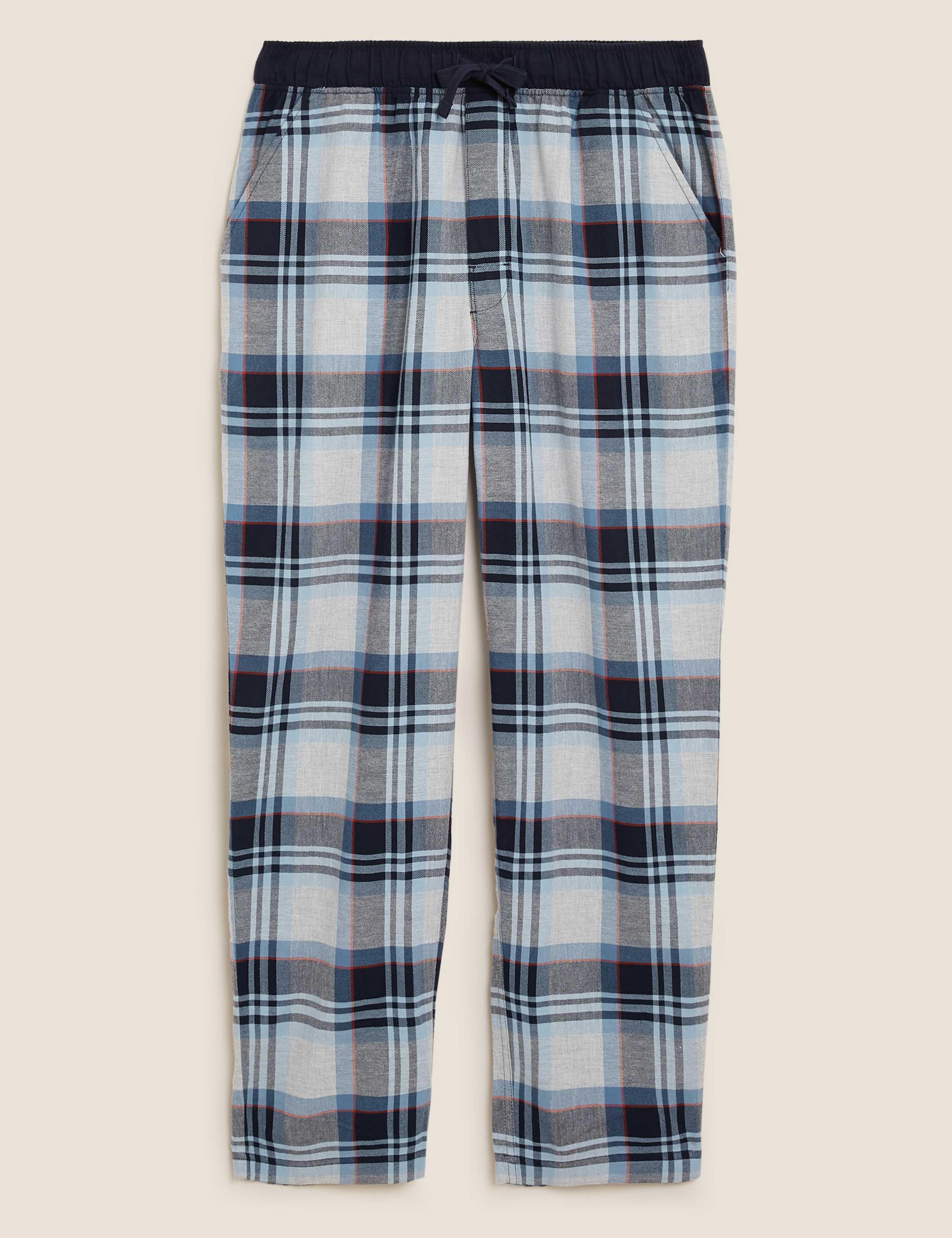 Pure Cotton Checked Pyjama Bottoms 2 of 5