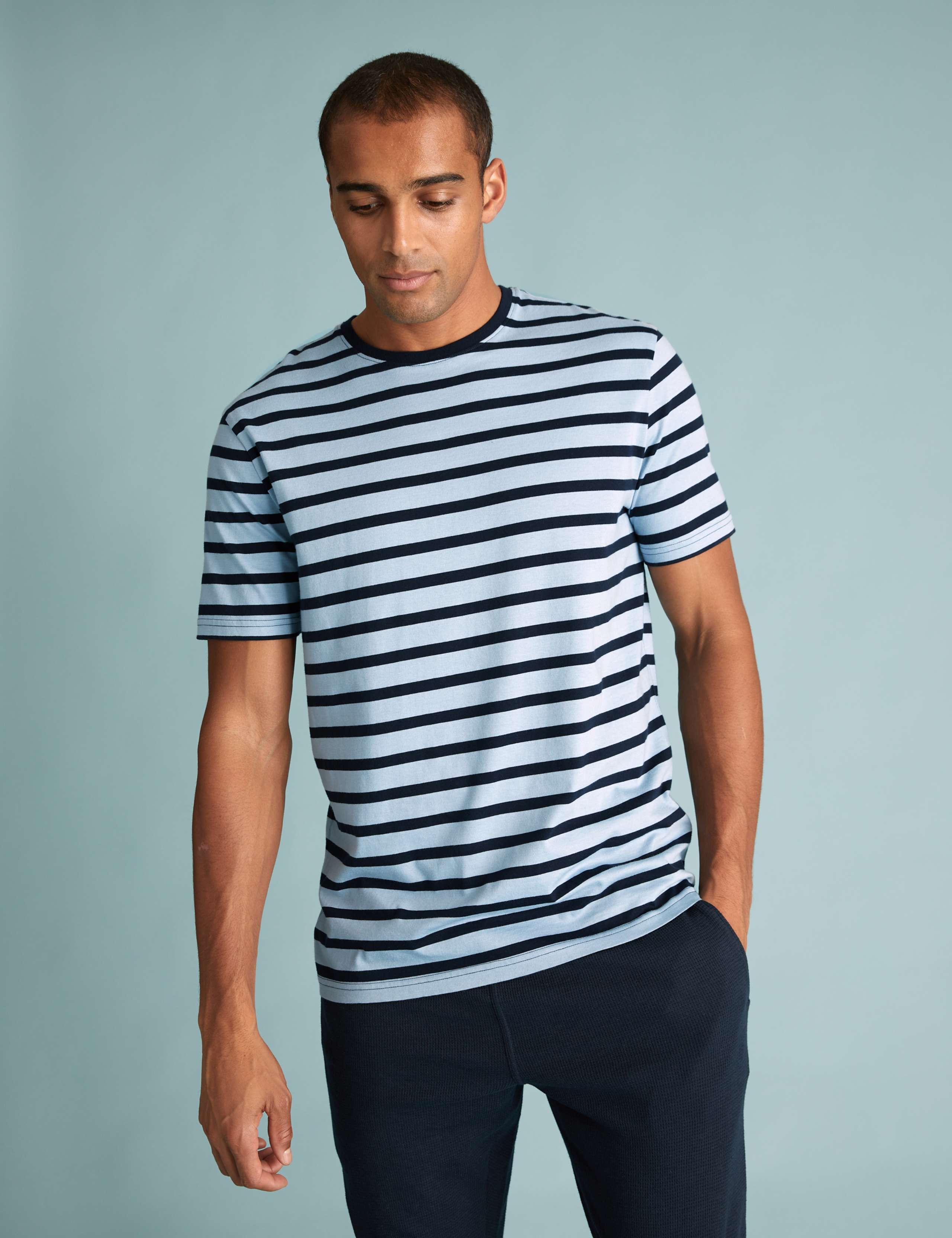 Pure Cotton Striped Loungewear Top 1 of 4