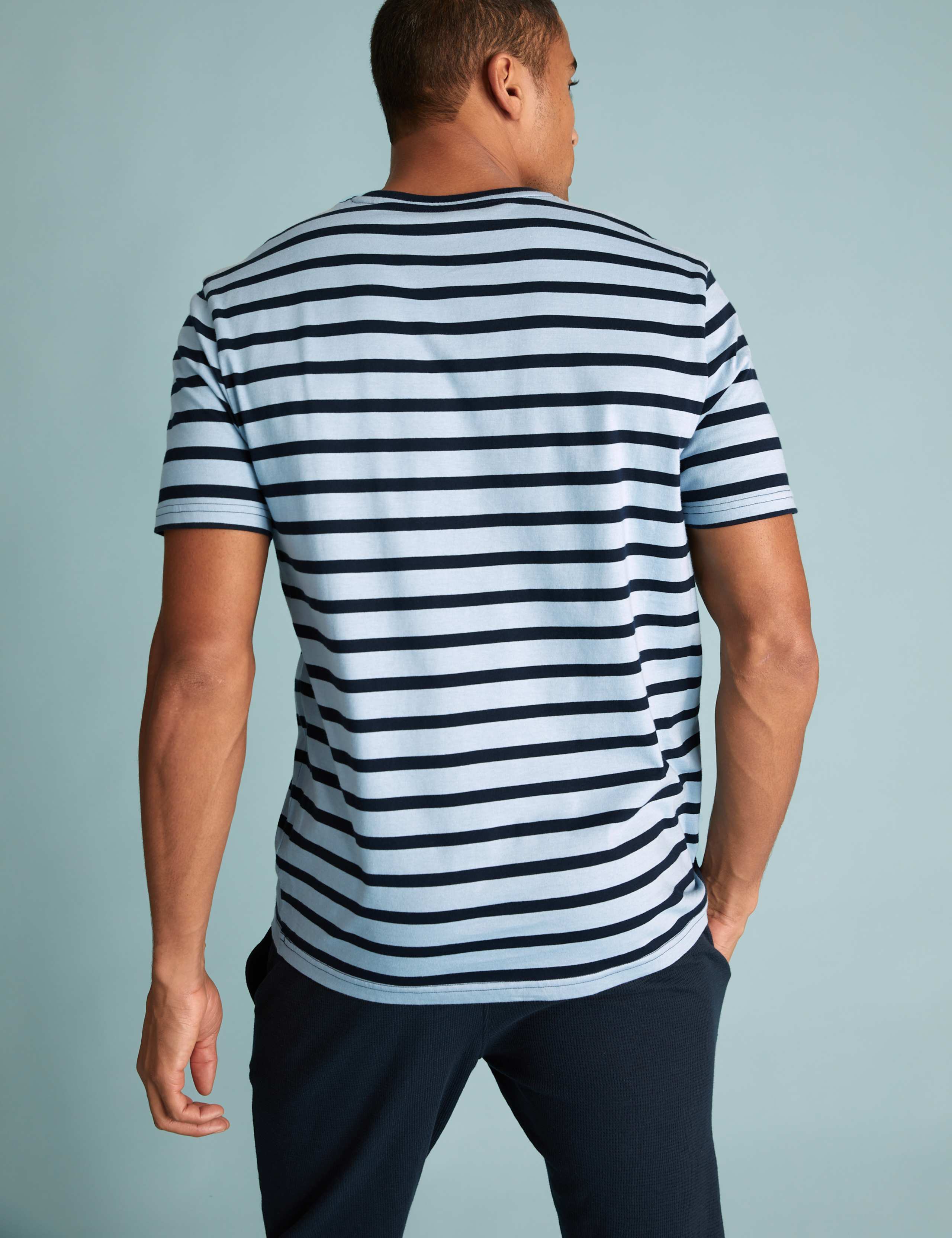 Pure Cotton Striped Loungewear Top 4 of 4