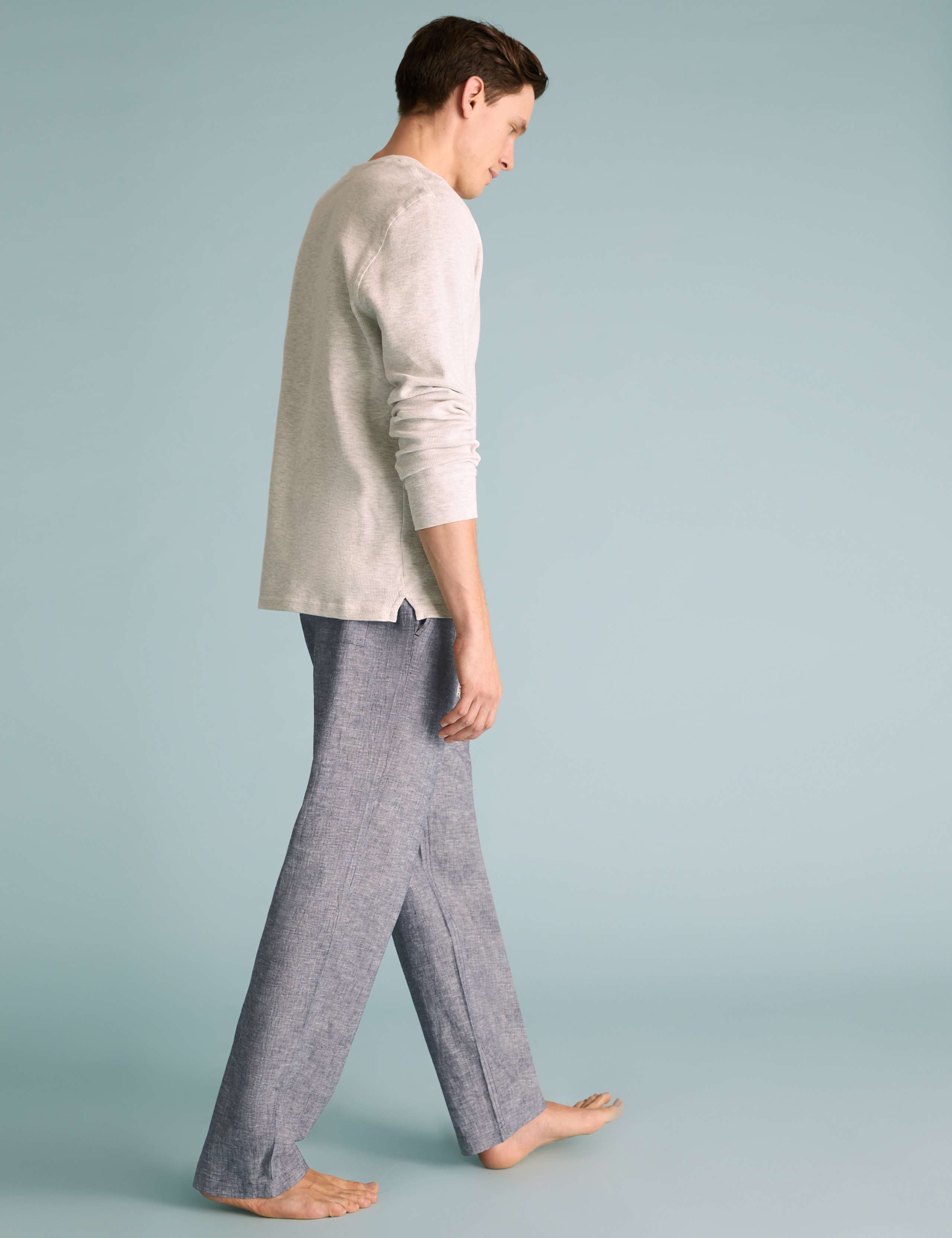 Cotton Linen Chambray Pyjama Bottoms 4 of 5