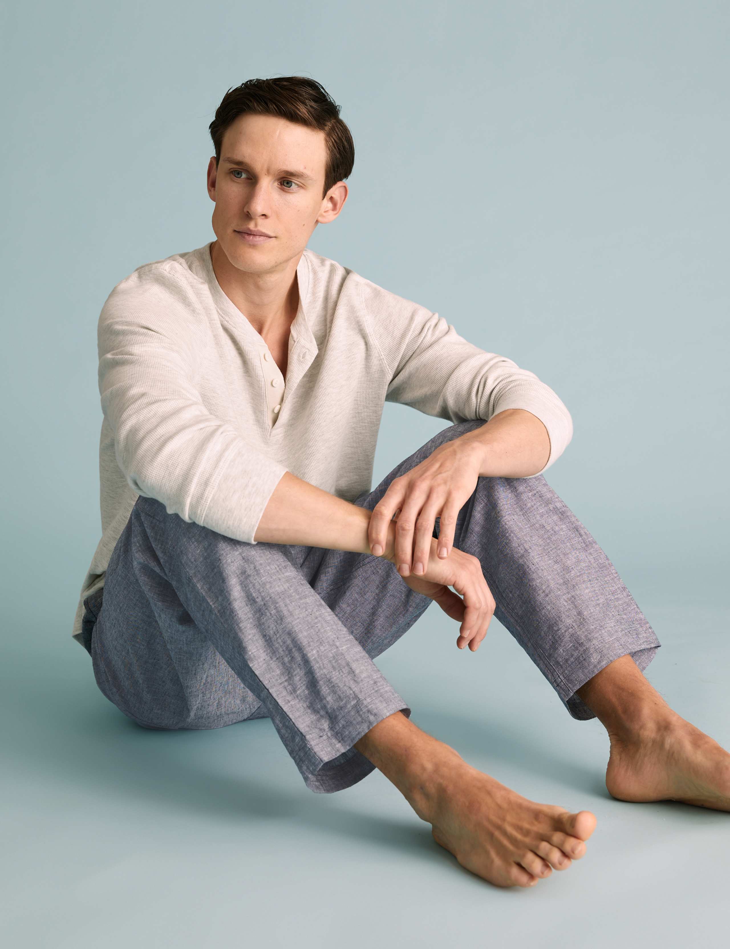 Cotton Linen Chambray Pyjama Bottoms 5 of 5