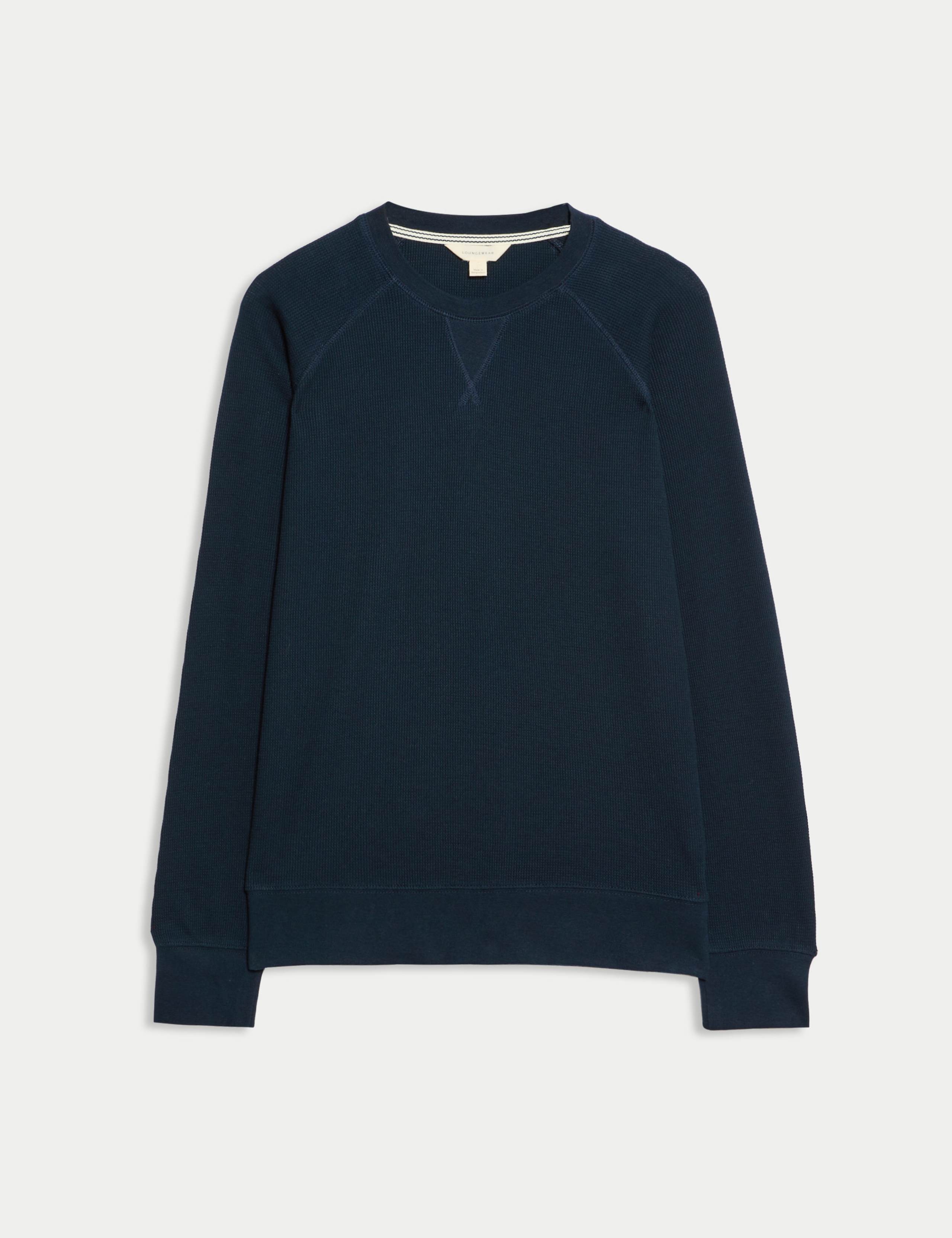 Pure Cotton Waffle Loungewear Sweatshirt 2 of 7