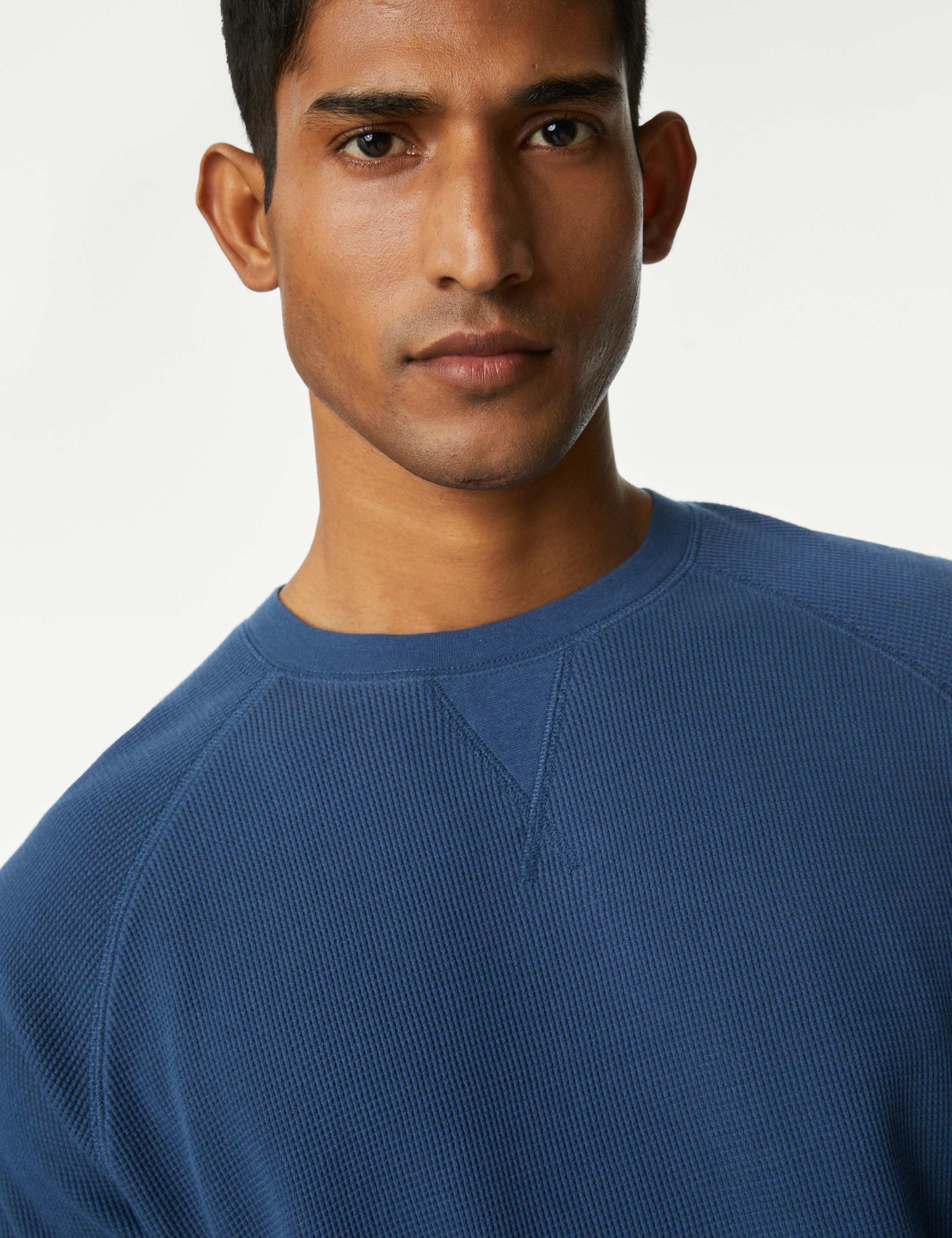 Pure Cotton Waffle Loungewear Sweatshirt 3 of 5