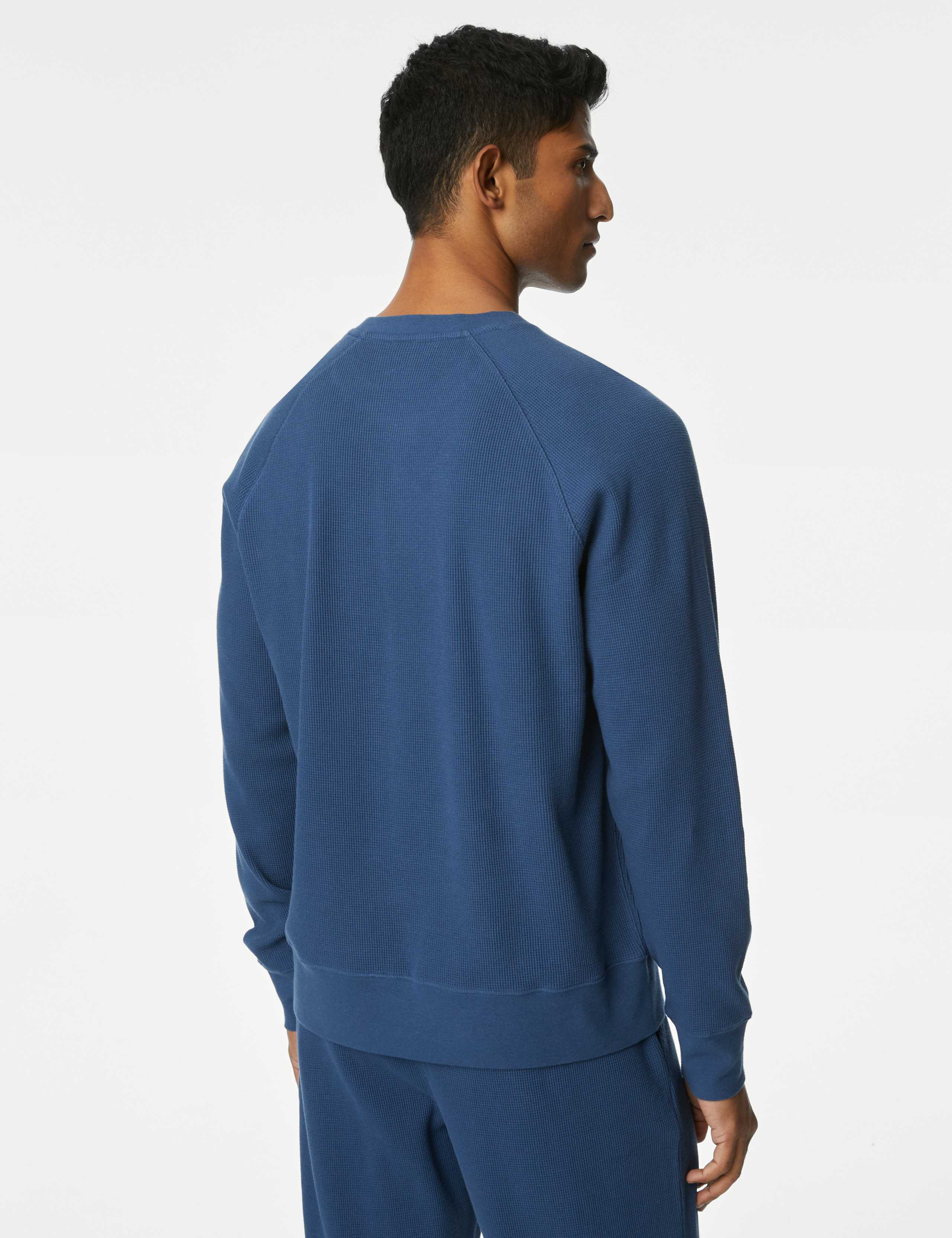 Pure Cotton Waffle Loungewear Sweatshirt 5 of 5