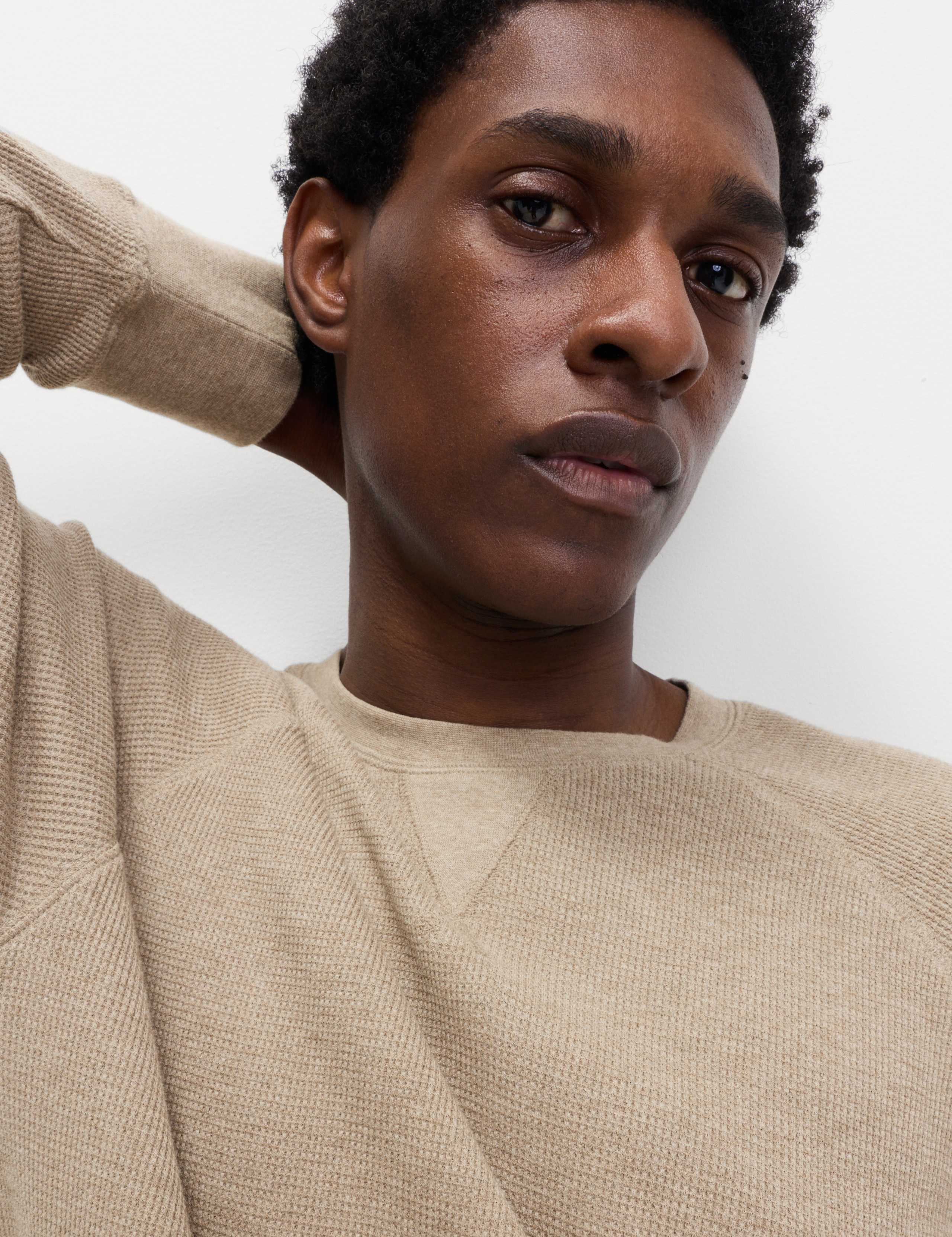 Pure Cotton Waffle Loungewear Sweatshirt 3 of 6