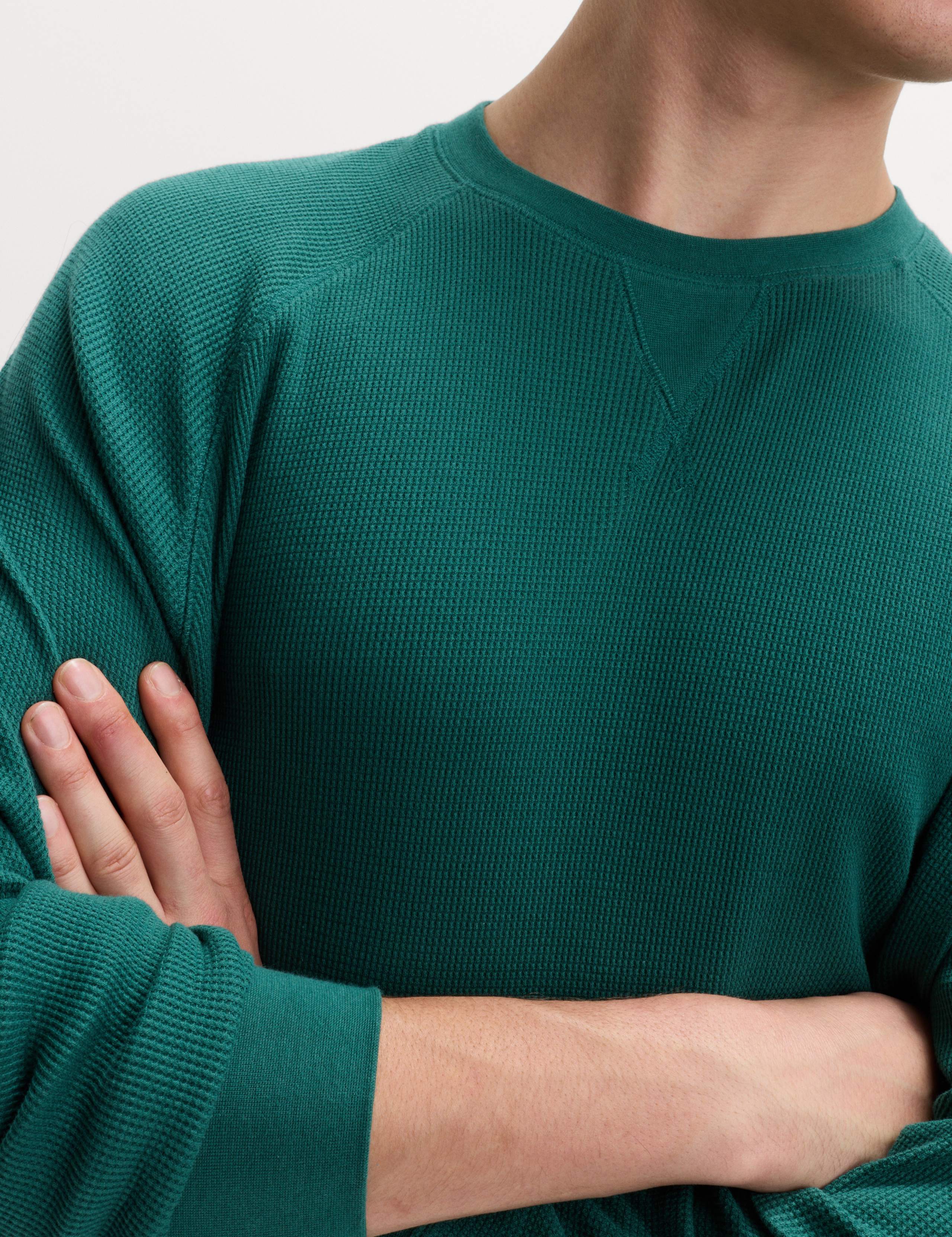 Pure Cotton Waffle Loungewear Sweatshirt 3 of 4