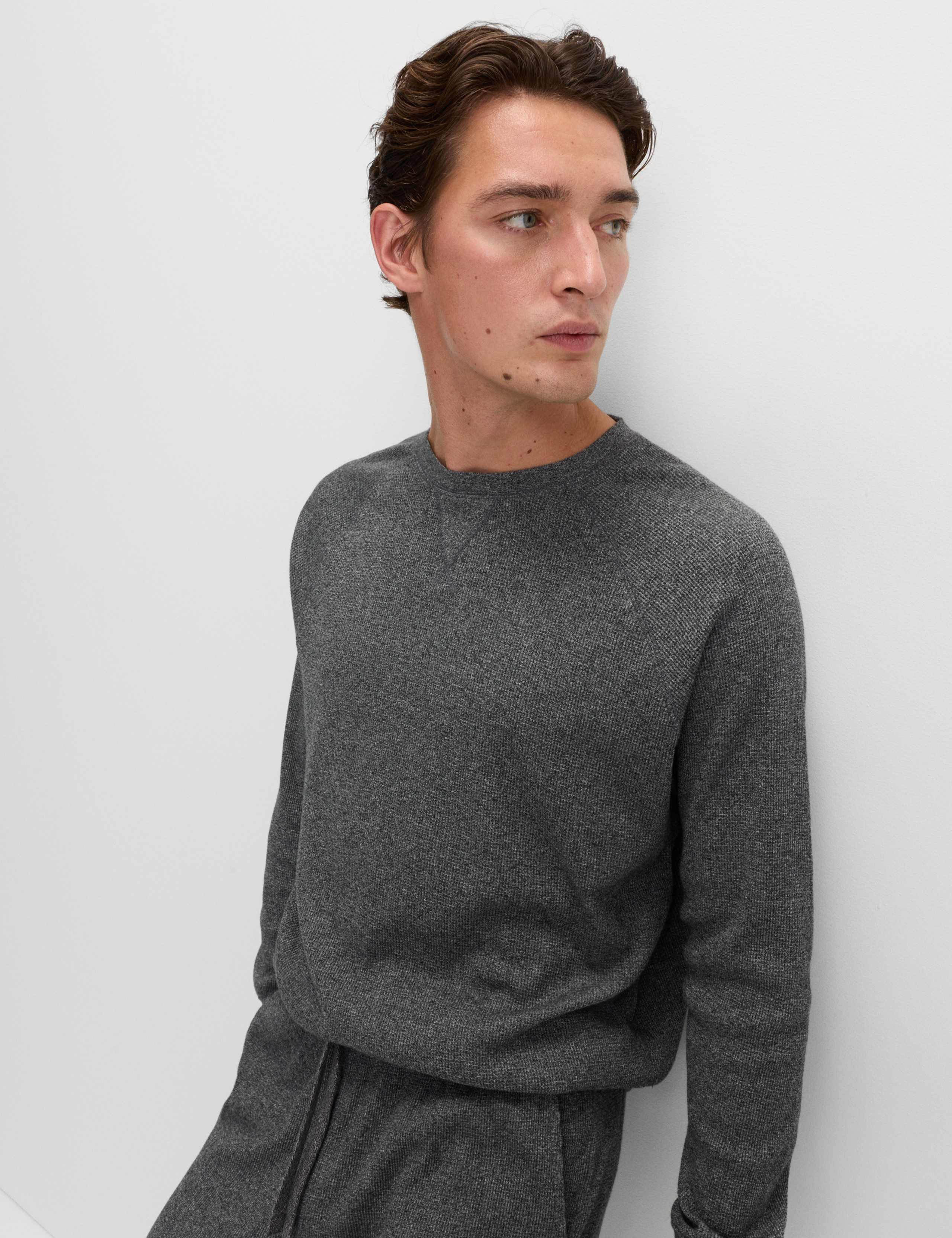 Pure Cotton Waffle Loungewear Sweatshirt 4 of 5