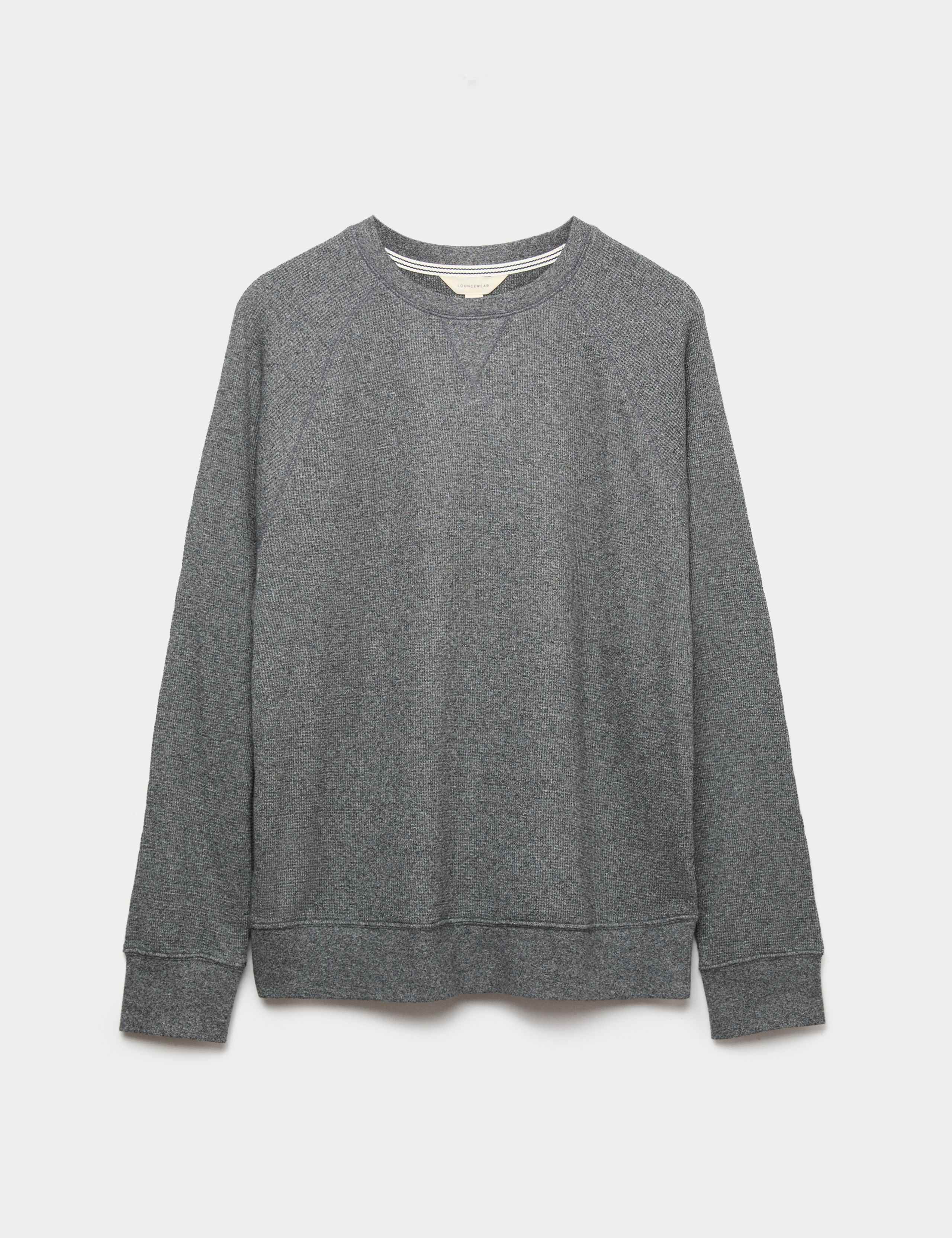 Pure Cotton Waffle Loungewear Sweatshirt 2 of 5