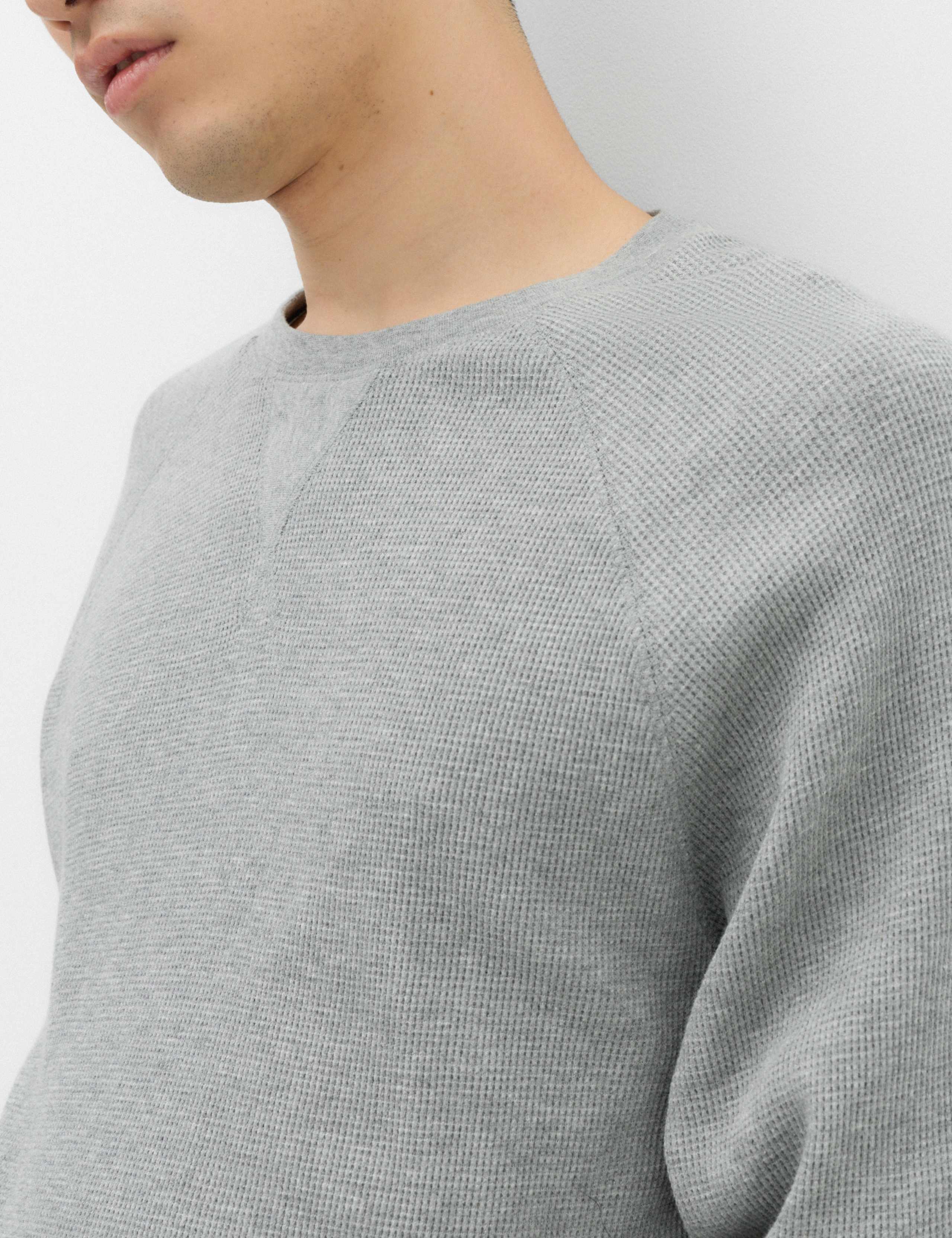 Pure Cotton Waffle Loungewear Sweatshirt 3 of 6