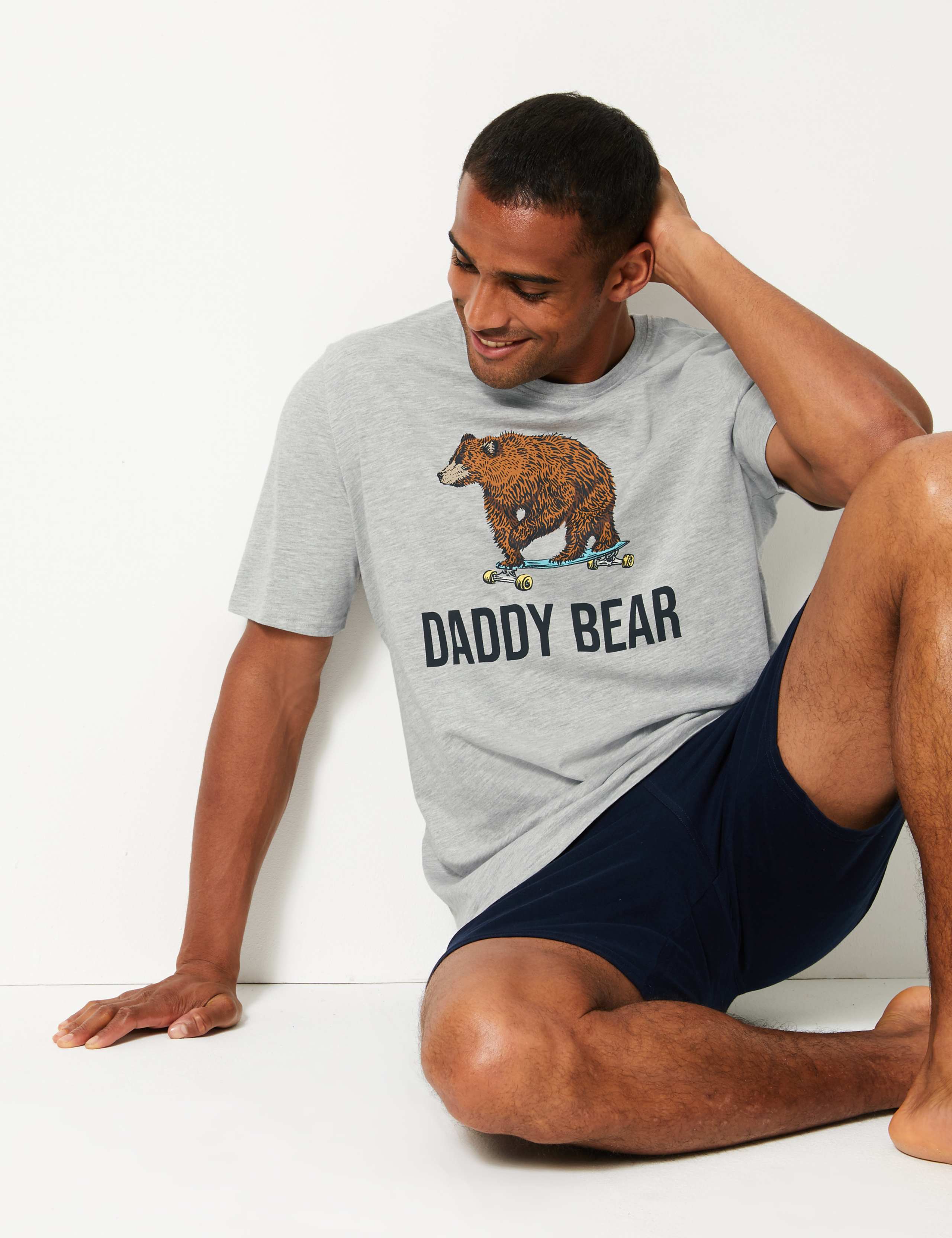 Daddy Bear Print Pyjama Shorts Set 2 of 4