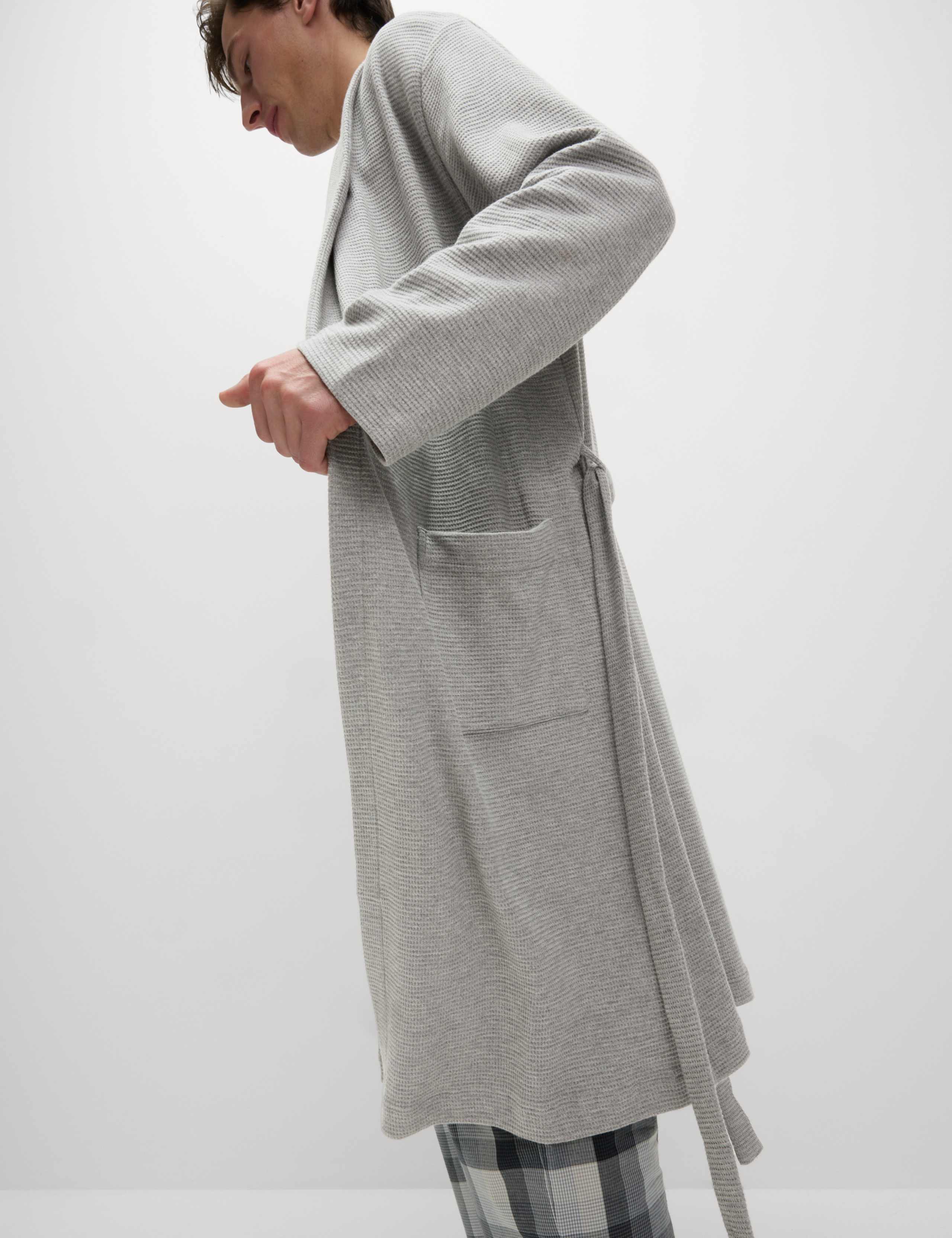 Pure Cotton Waffle Lightweight Dressing Gown 4 of 6