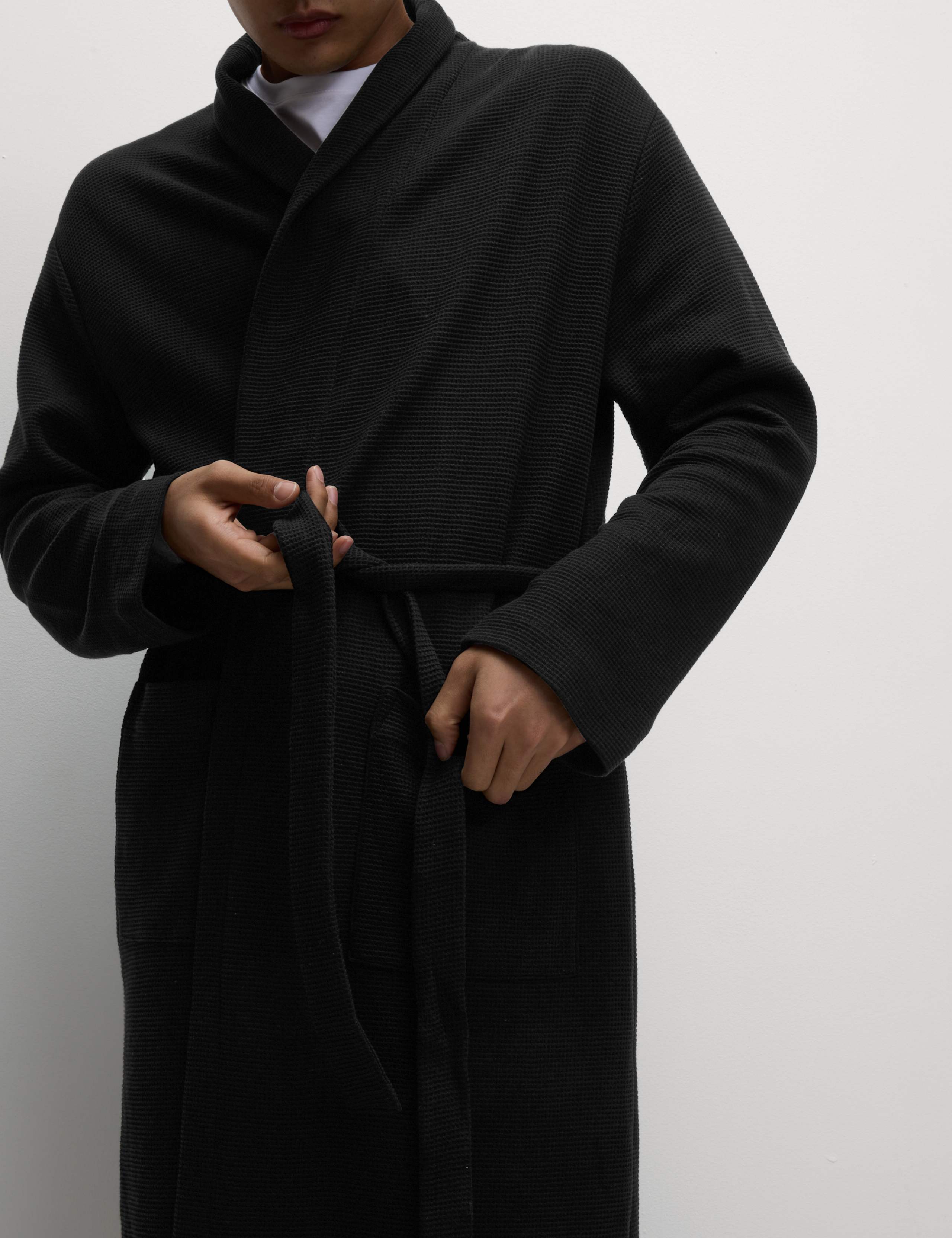 Pure Cotton Waffle Lightweight Dressing Gown 3 of 6