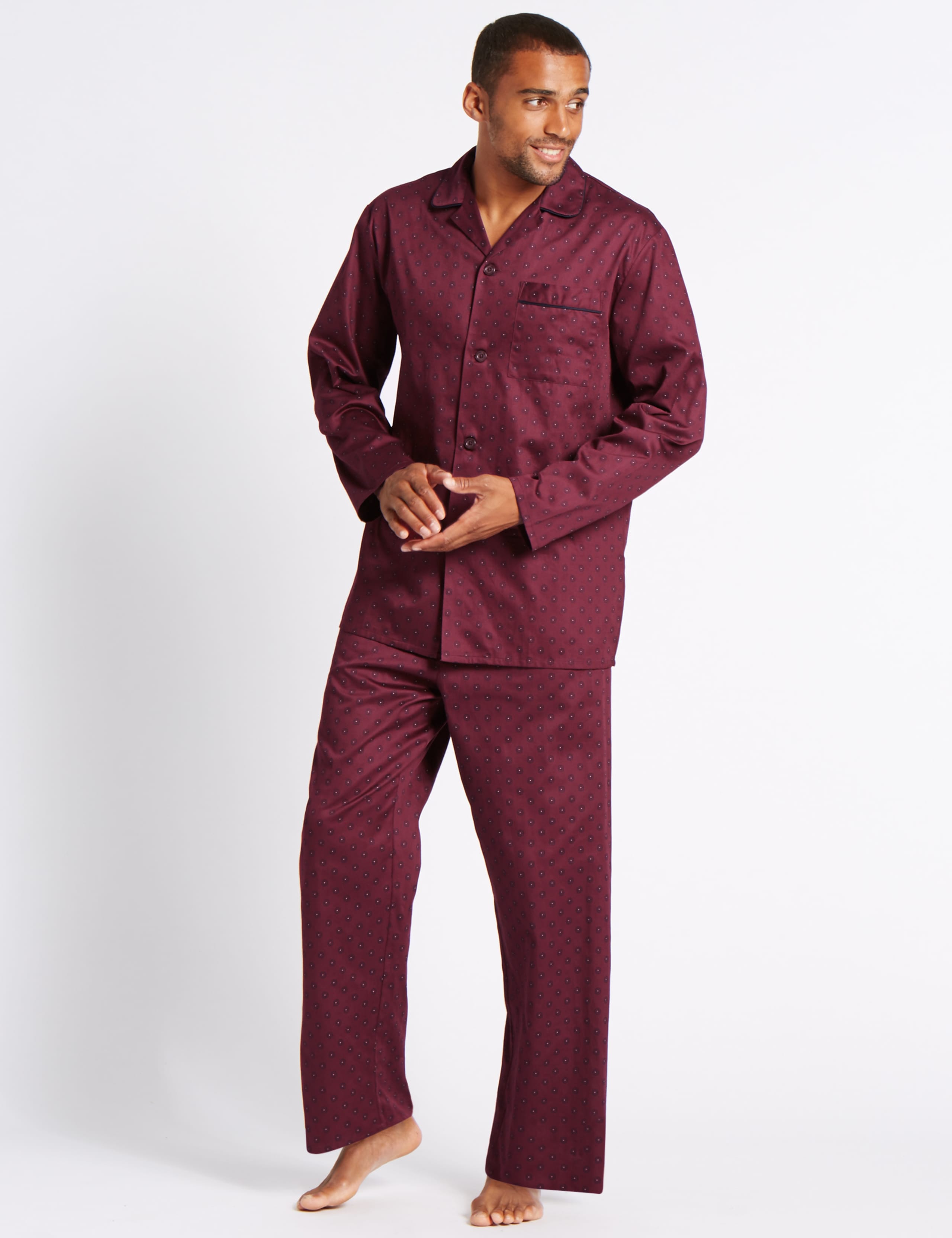 Pure Cotton Ditsy Print Pyjama Set 1 of 6