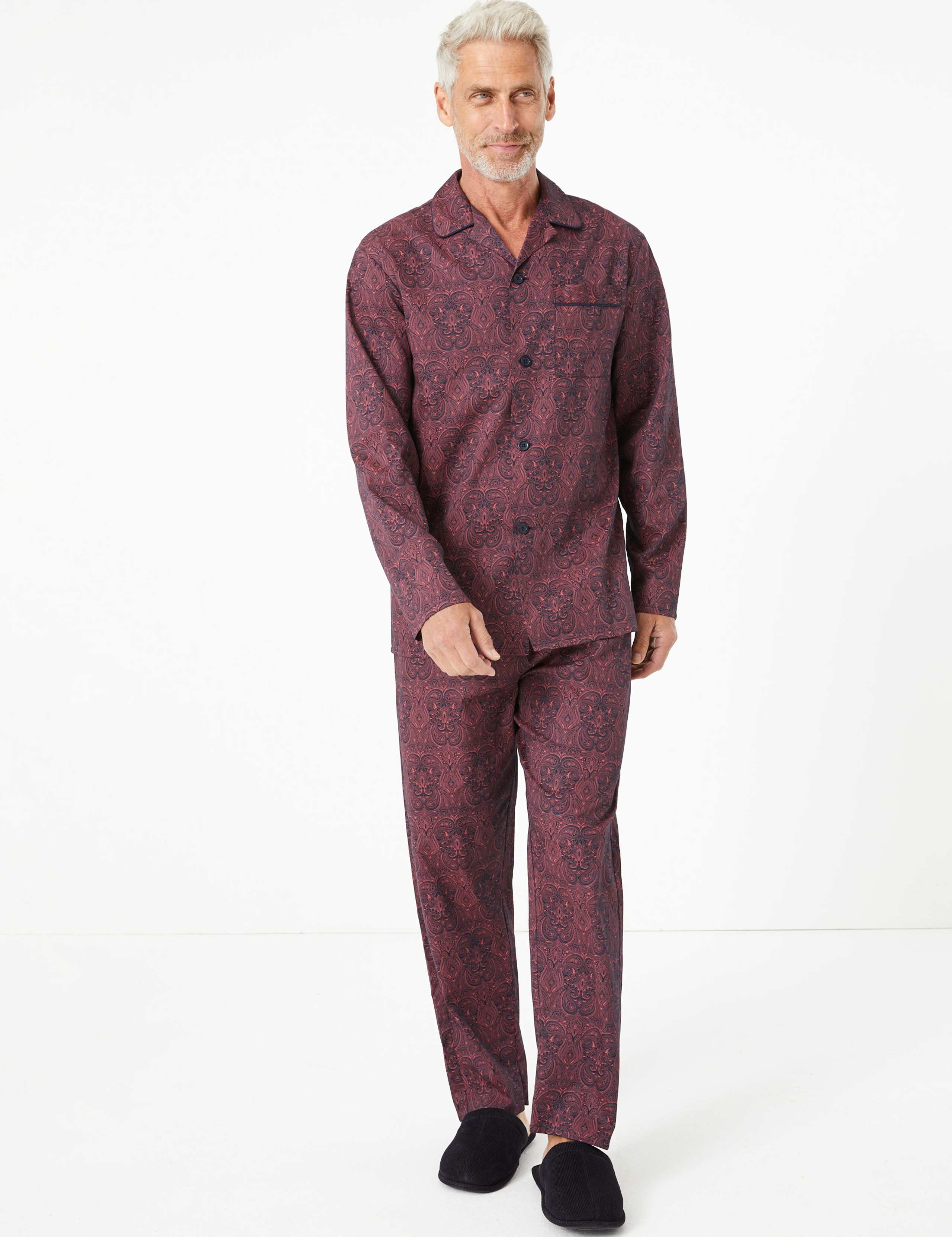 Pure Cotton Paisley Print Pyjama Set 1 of 3