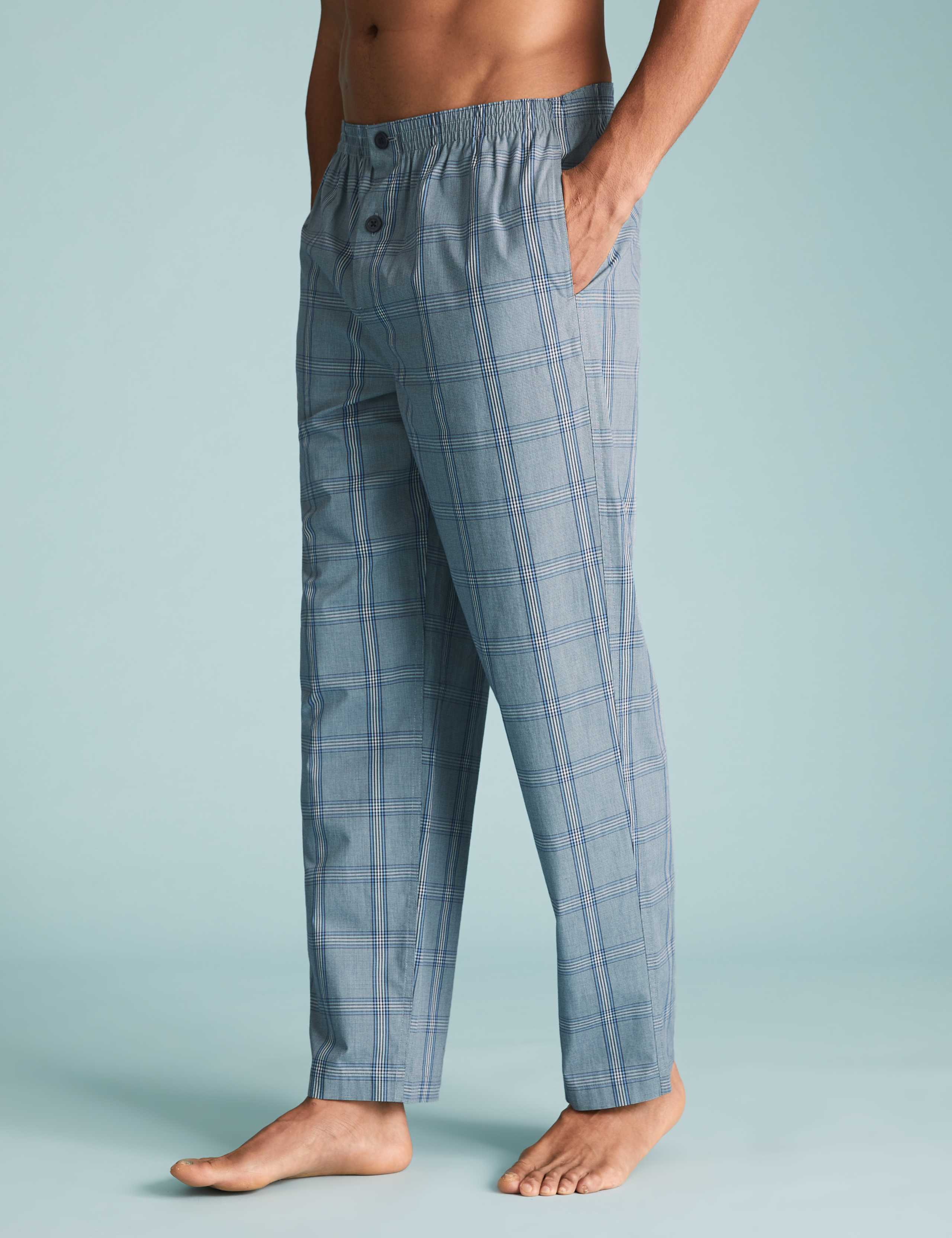 Pure Cotton Checked Pyjama Set 4 of 5
