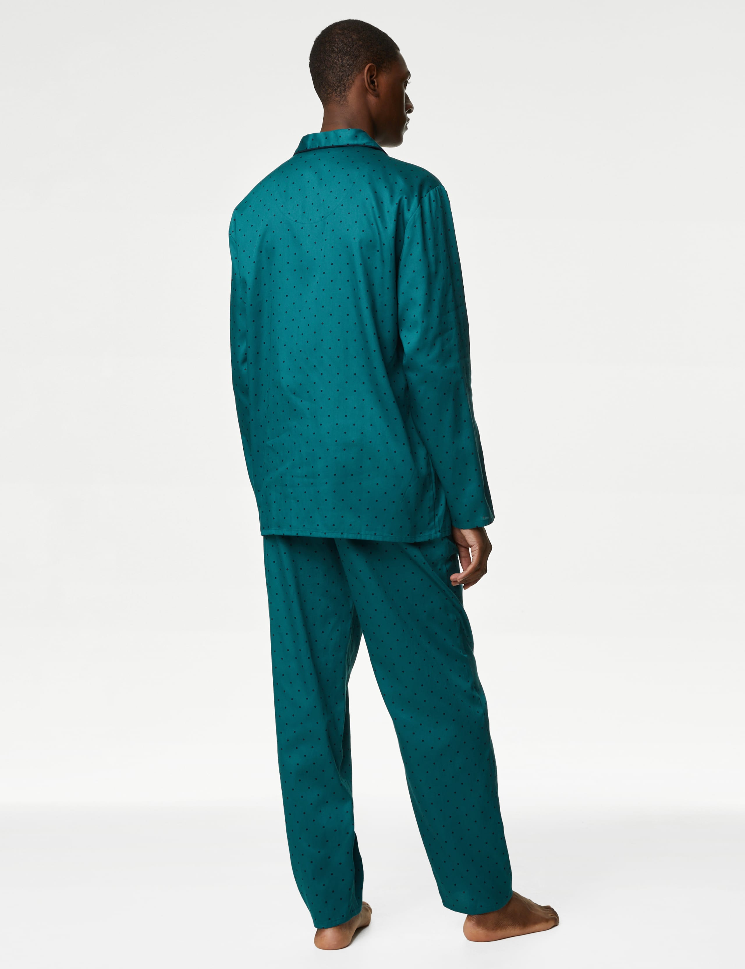 Pure Cotton Polka Dot Pyjama Set 5 of 6
