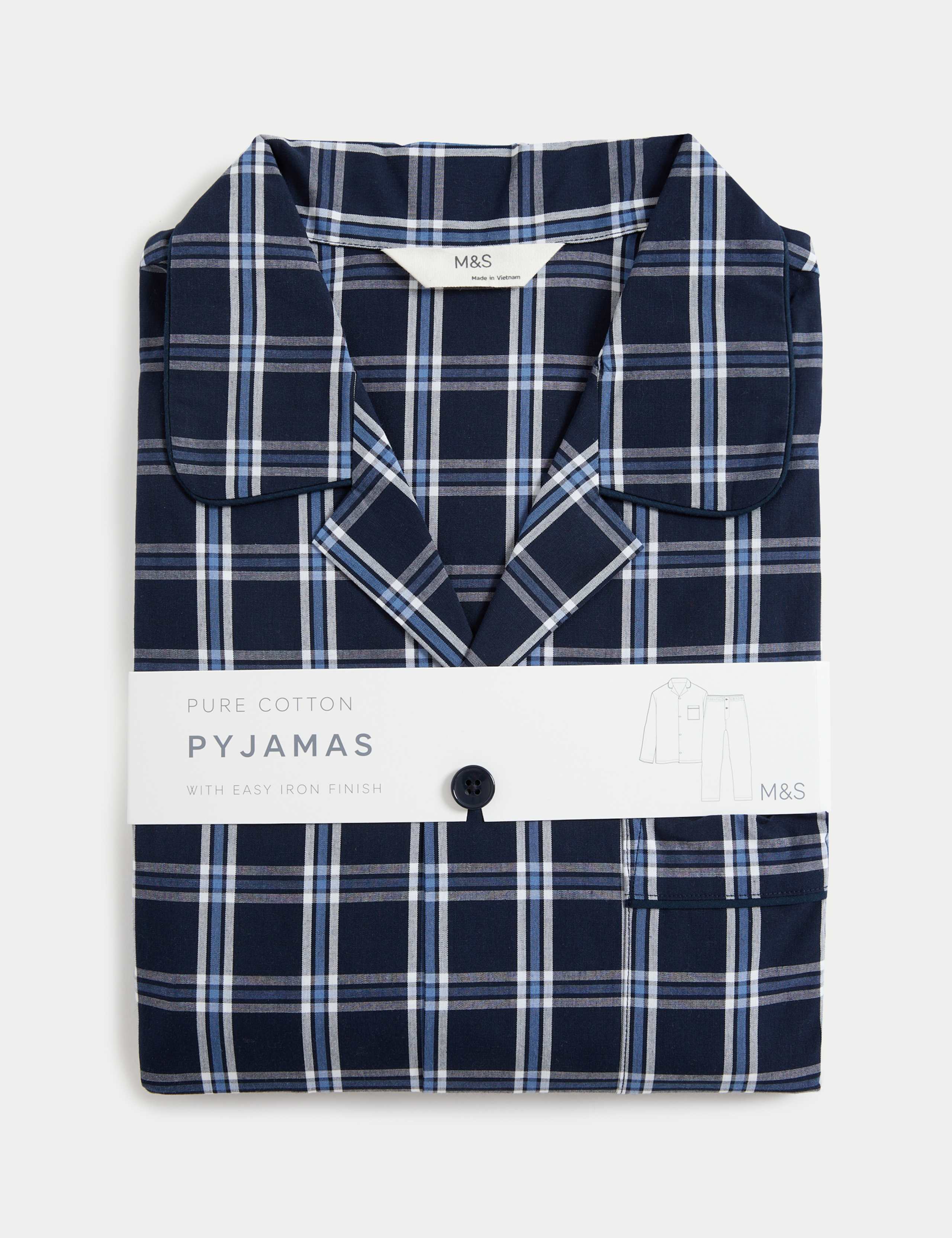 Pure Cotton Checked Pyjama Set 5 of 5