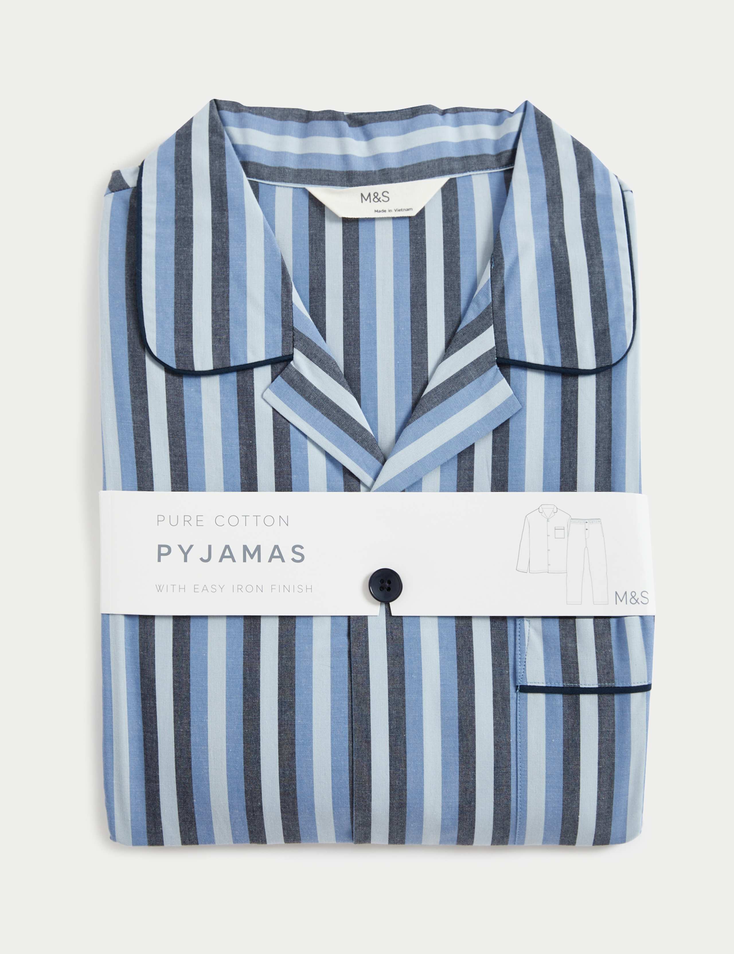 Pure Cotton Striped Pyjama Set 7 of 7